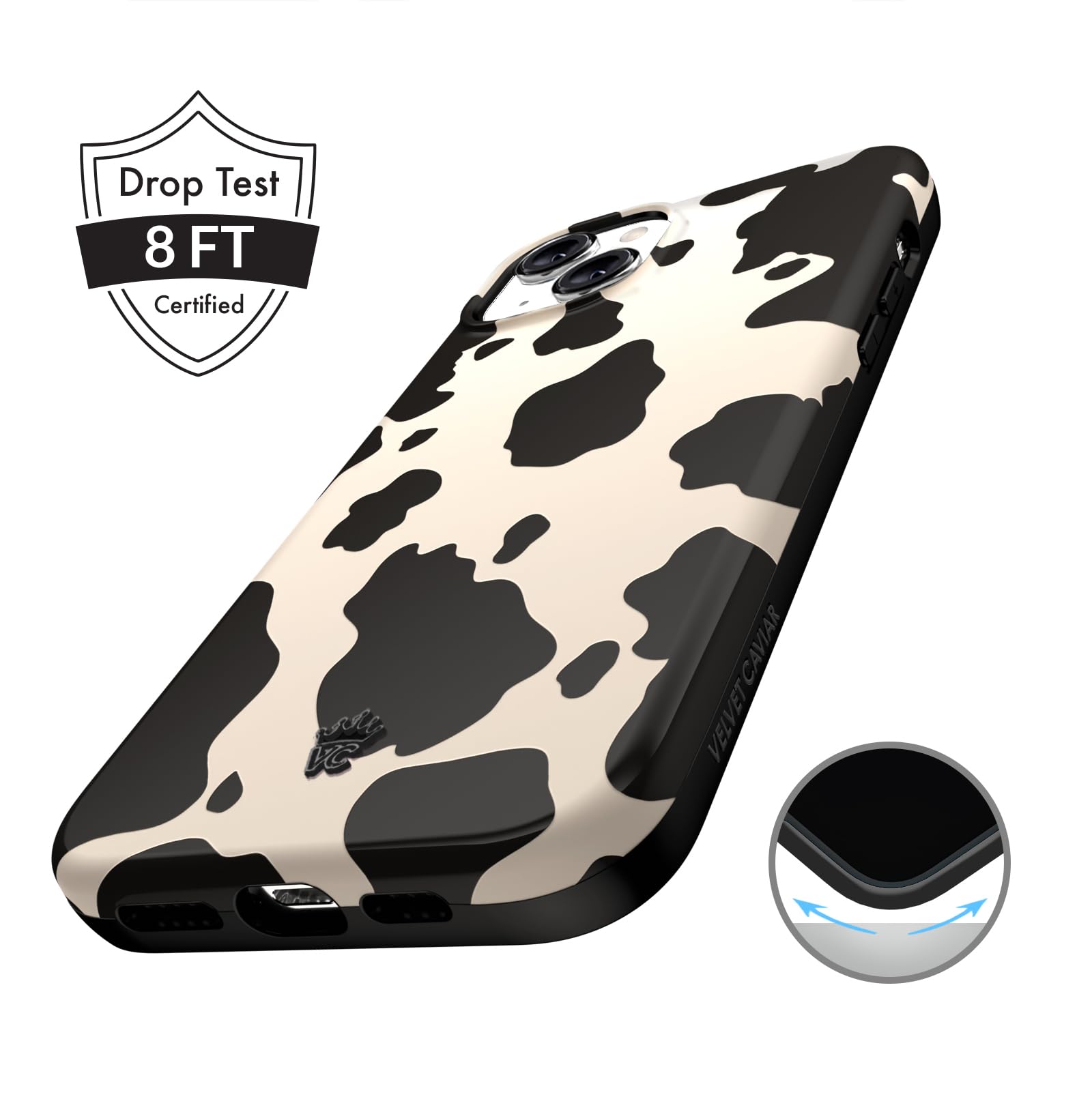 Velvet Caviar Compatible With Magsafe Iphone 15 Case   Cow Print