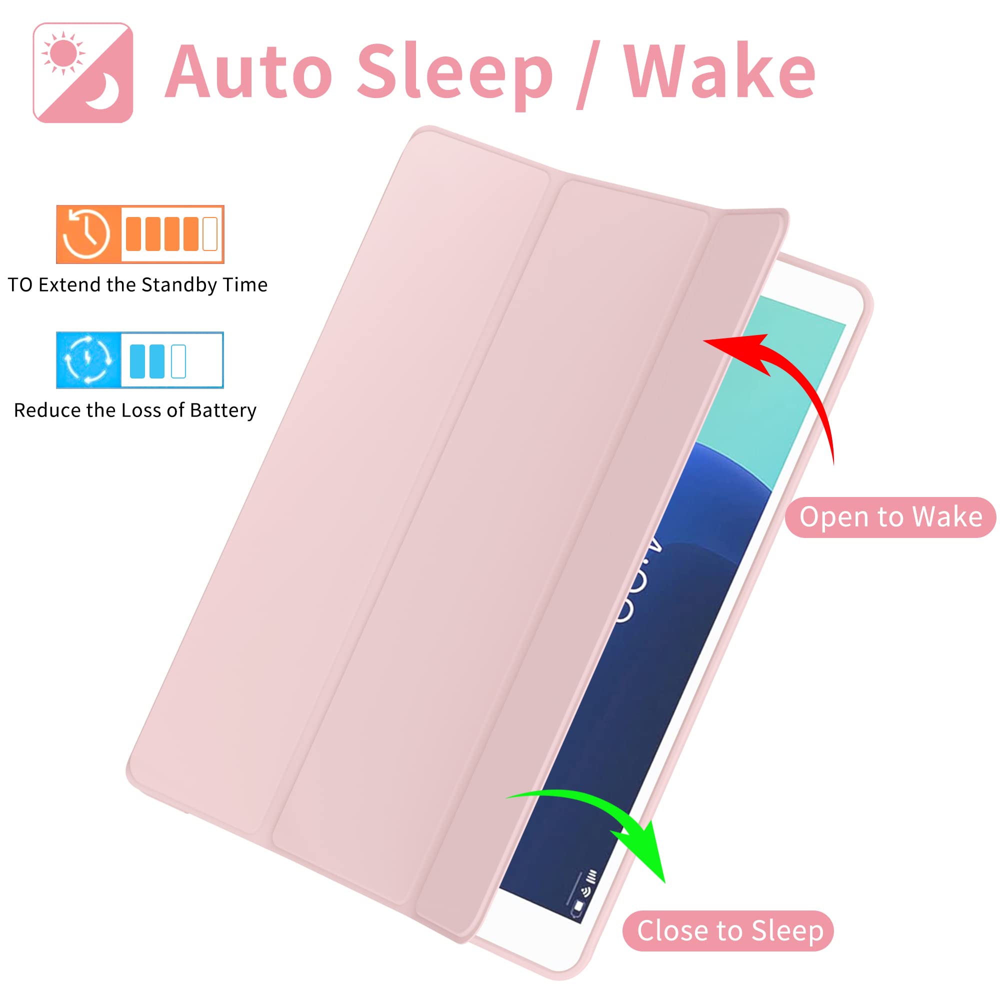 Protutab Case Compatible With Ipad 9Th Generation, Auto Wake&Sleep Slim Trifold Stand Case Compatible With Ipad 9Th Generation &