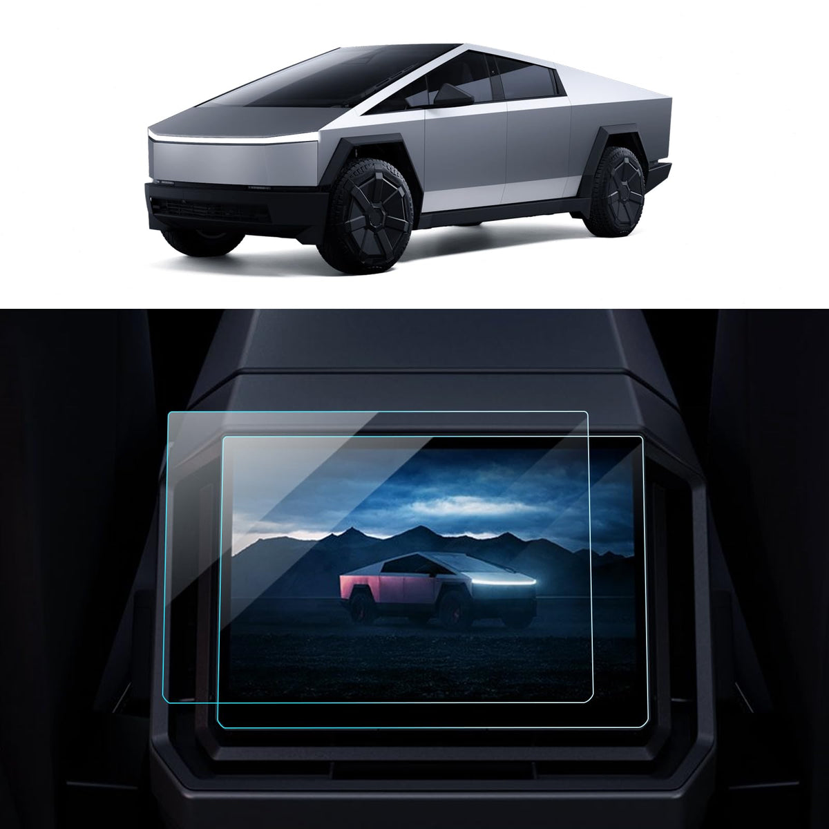 Lantu 2Pcs Screen Protector For 2024 Tesla Cybertruck Accessories 9.4'' Nano Dashboard Rear Passenger Protector Film For Cybertr