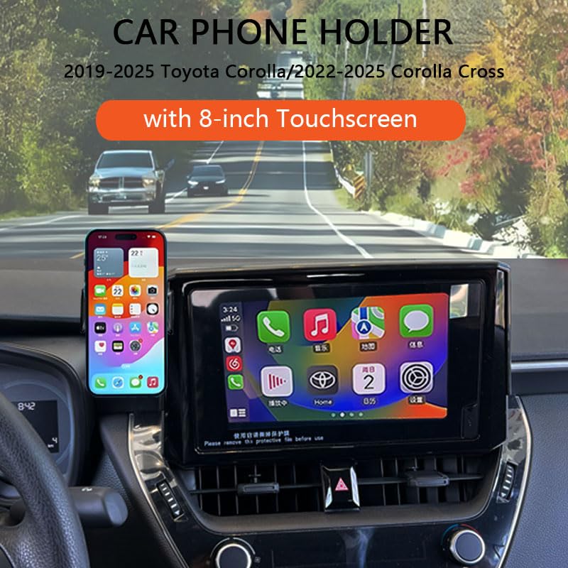 Juborre Car Phone Holder For 2019-2025 Toyota Corolla/2022-2025 Corolla Cross Accessories,Phone Mount With Dash Organizer For Co