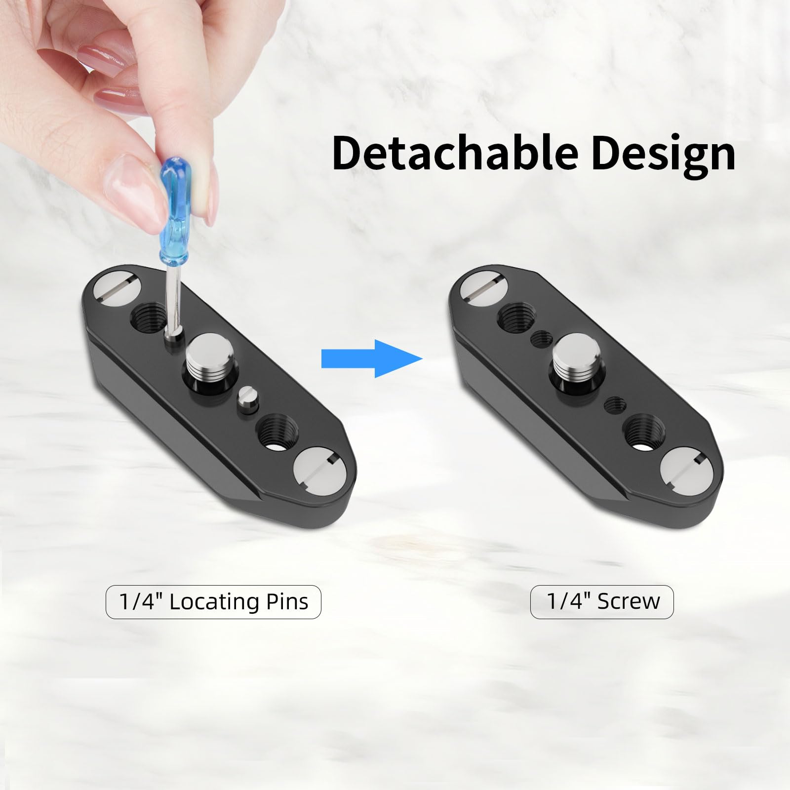 Nitze Nato Rail With 1/4    Screw And Removable Locating Pins   N49 D1/4