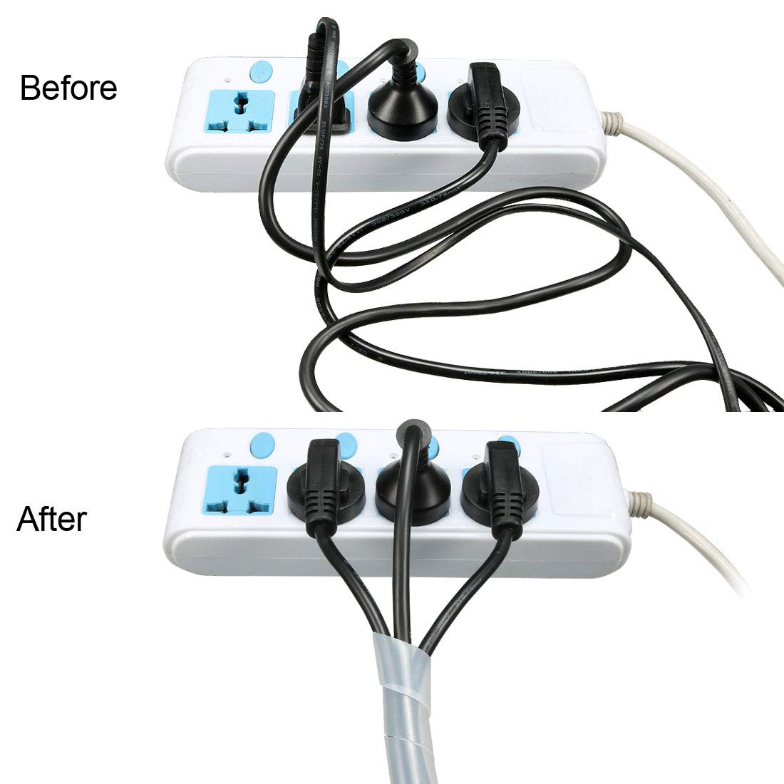 Uxcell Spiral Cable Wrap Wire Cord Wraps 1/2 Inch X 18Ft Pe Polyethylene Tubing For Computer Wire