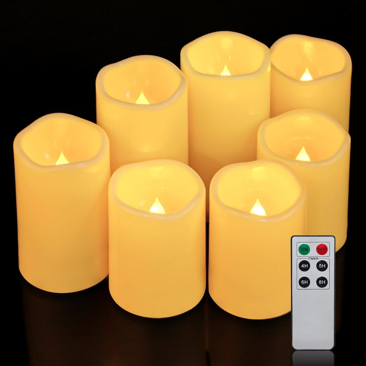 Aignis Flameless Led Candles Battery Operated With Remote And Timer, Outdoor Indoor Waterproof For Home/Wedding/Holiday D?Or, Ex
