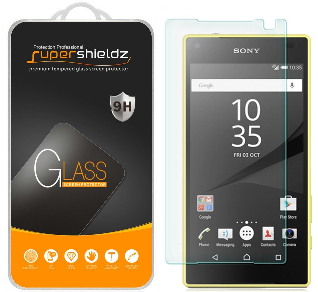 Supershieldz (2 Pack) Designed For Sony (Xperia Z5 Compact) Tempered Glass Screen Protector, Anti Scratch, Bubble Free