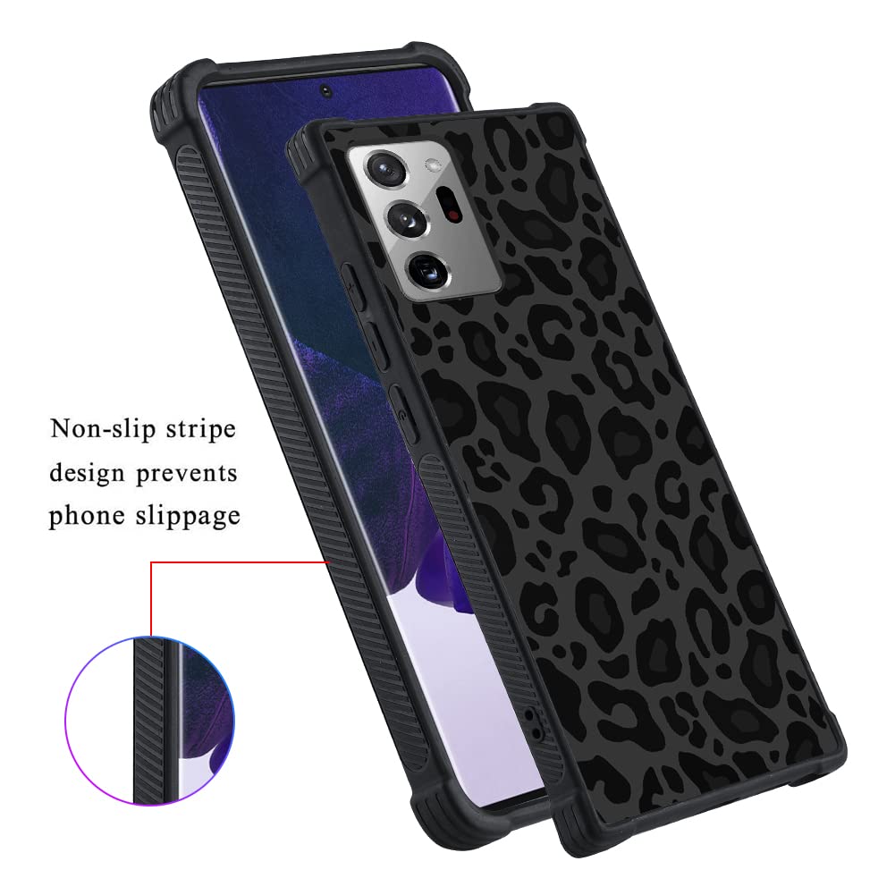 KANGHAR Protective Case for Samsung Galaxy Note 20 Ultra 6.9 Inch Black Leopard Shockproof Rugged TPU PC Non-Slip