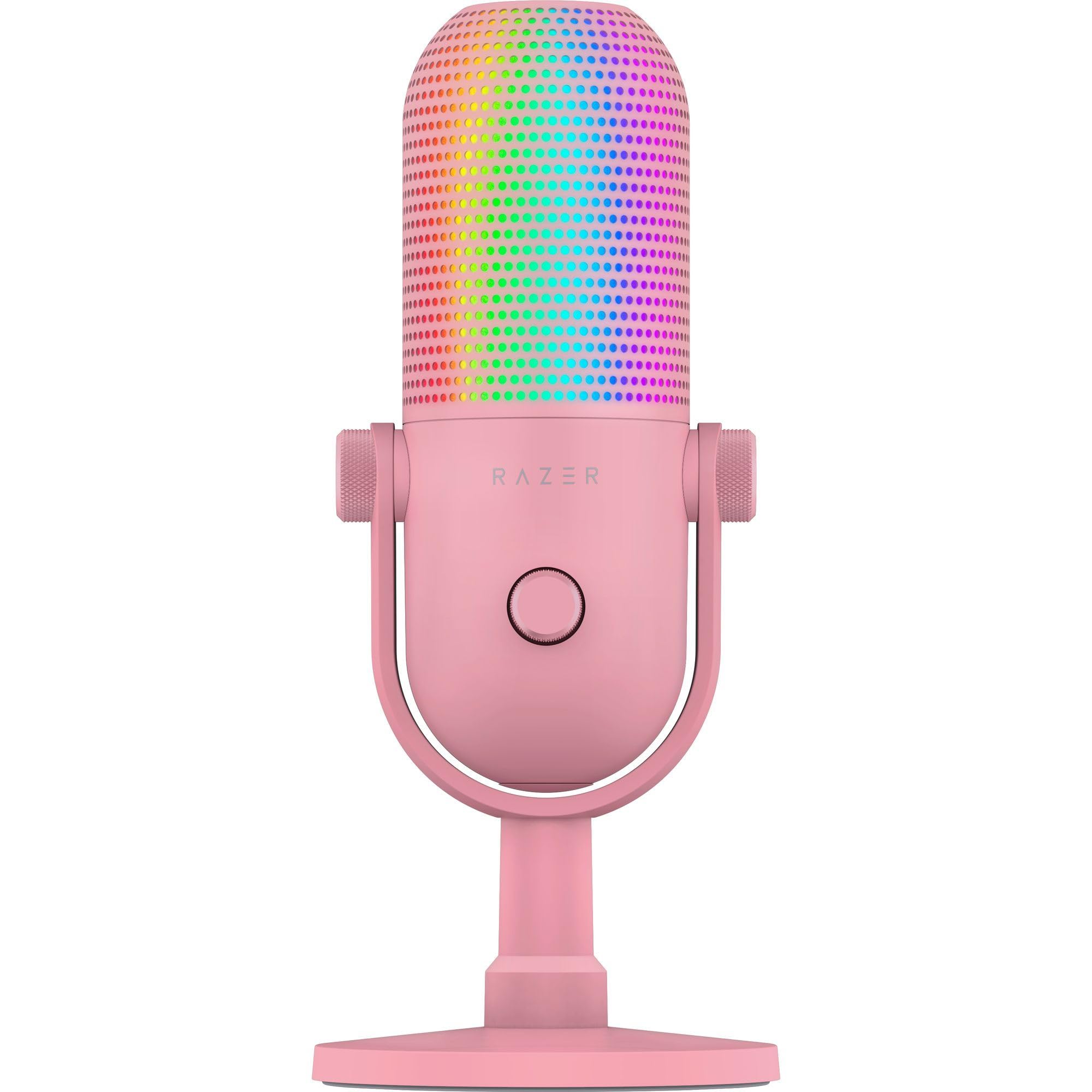 Razer Seiren V3 Chroma RGB USB Microphone: Stream & Game Reactive Lighting  TaptoMute Sensor  Condenser Mic  Digital Gain L