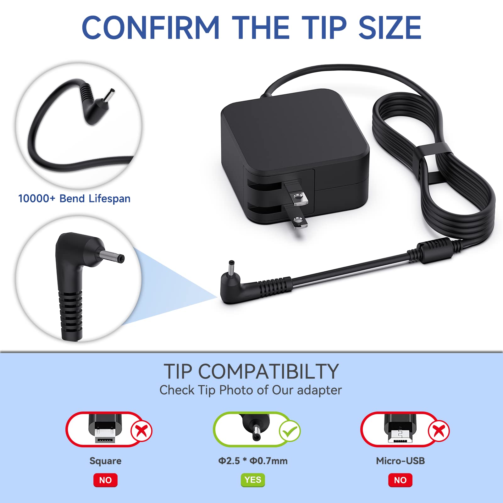 Chromebook Charger Adapter For Samsung 11.6'' Laptop Computer Pa 1250 98 Chromebook 3 2 303C 500C 503C Xe500C13 Xe501C13 Xe303C1