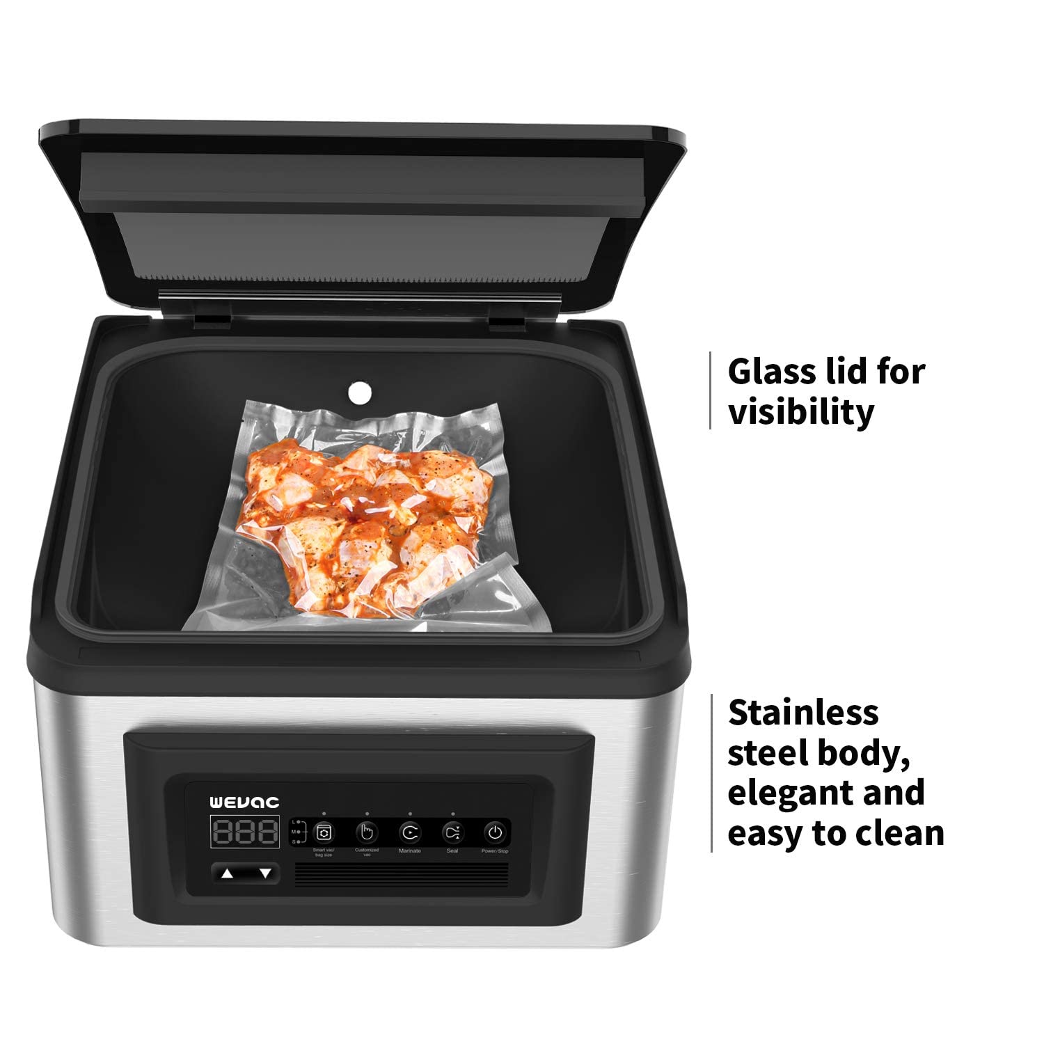 Wevac 12 Inch Chamber Vacuum Sealer Cv12   For Fresh Meats, Soups, Sauces. Heavy Duty, Commercial Width, Compact Design.