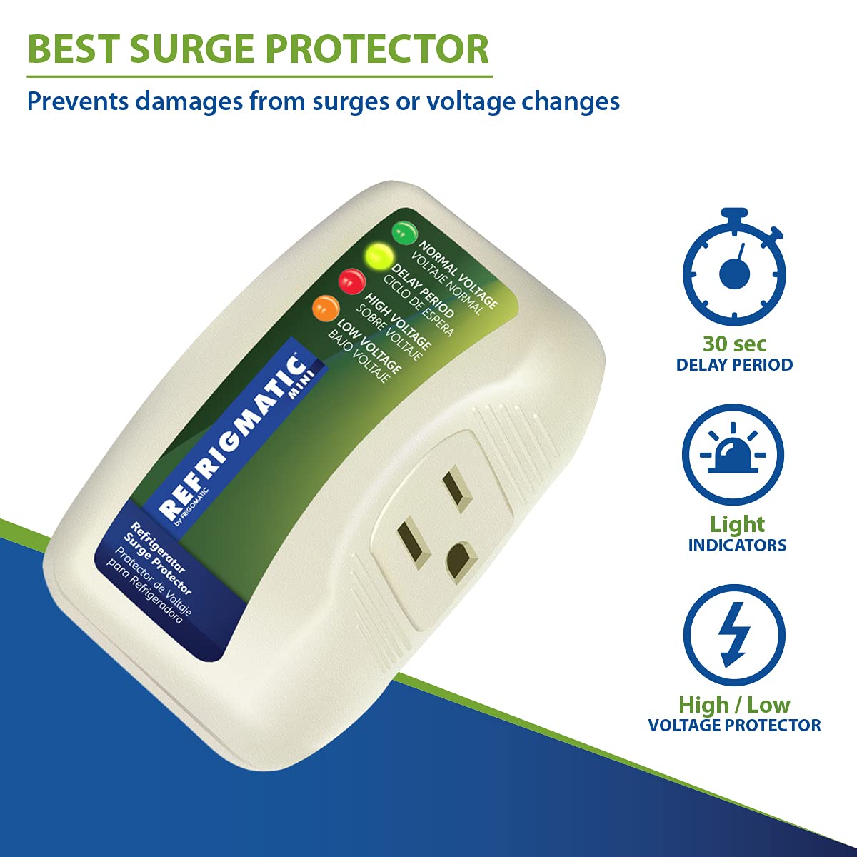 Two Electronic Voltage & Surge Protector Combo�  Protect Your Refrigerator And Washing Machine Against High And Low Voltage, Brownouts And Spikes