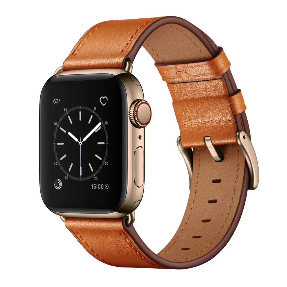 Ouheng Compatible With Apple Watch Band 41Mm 40Mm 38Mm, Genuine Leather Band Replacement Strap Compatible With Apple Watch Serie