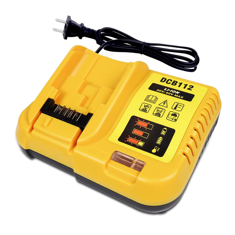 Powerful Battery Charger Dcb112   Fast Charging Replacement For Dewalt 12V 20V And 60V Max Lithium Ion Battery Dcb205 Dcb112 Dcb