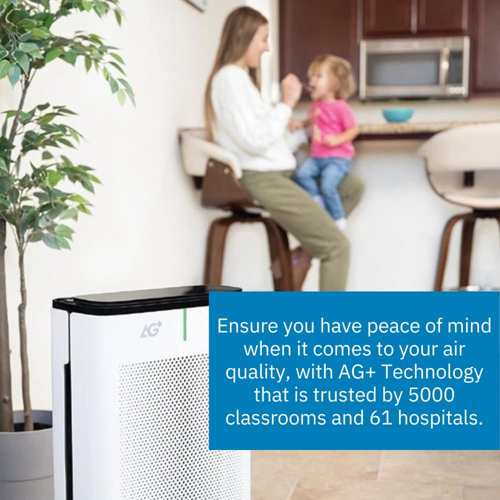 Brondell P700Bb W Pro Air Purifier Clean Air Filter With Aurabeat Ag+ Technology For Bedroom, Home Office, Reduces Odor From Smo