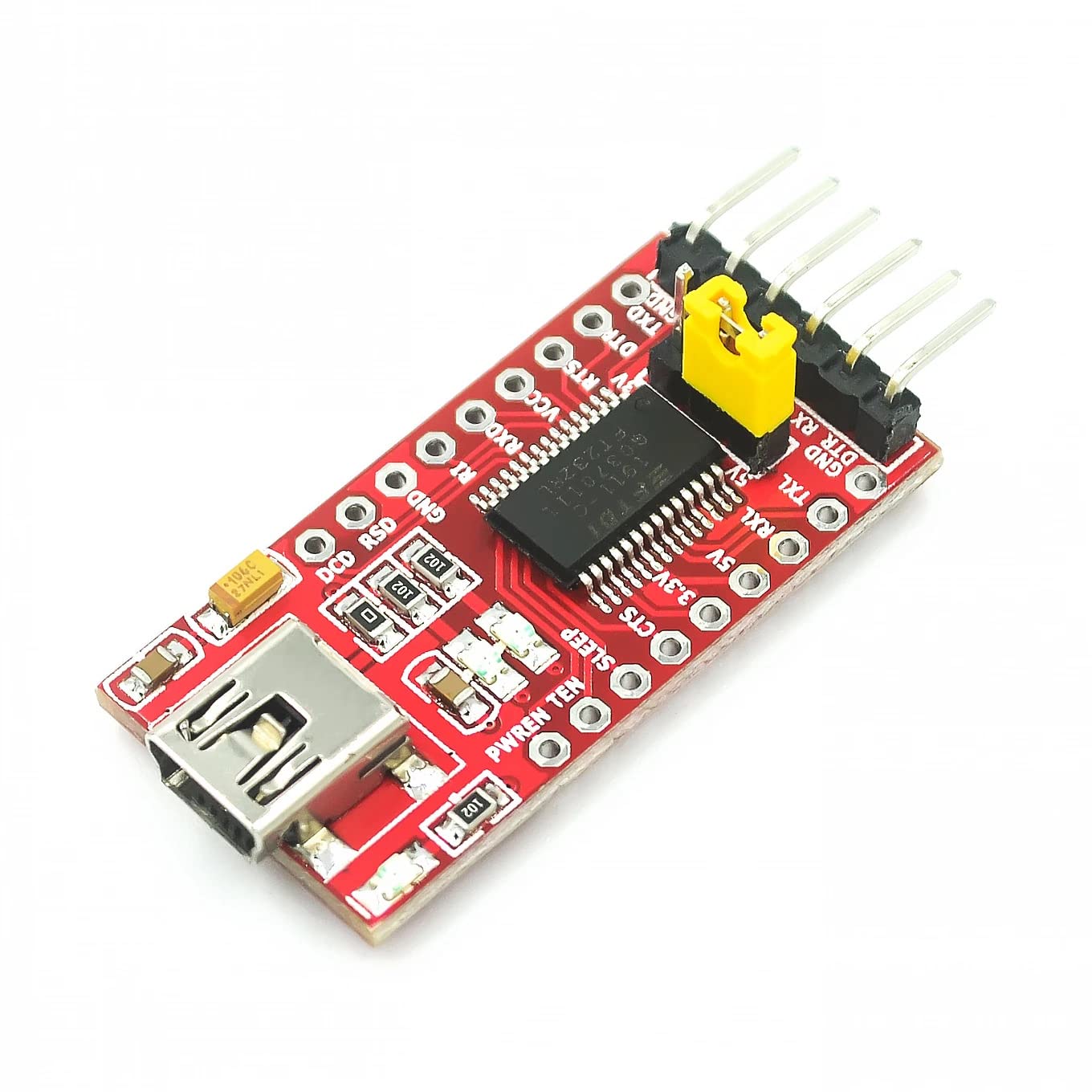 Wwzmdib Mini Usb To Ttl Serial Converter Adapter, 3.3V/5.5V, Ftdi Breakout Board For Arduino