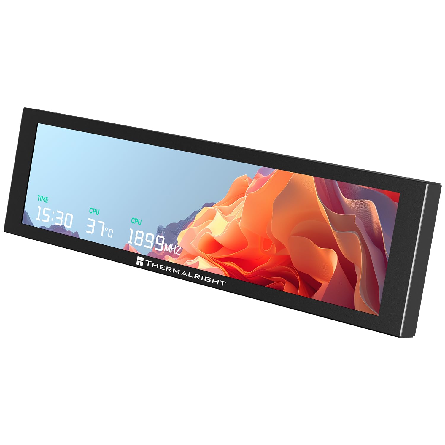 Thermalright Trofeo Vision 9.16 LCD Black, 9.16-inch Full-Color LCD Magnetic Display Screen, 1920x480 Resolution, Easy to Instal