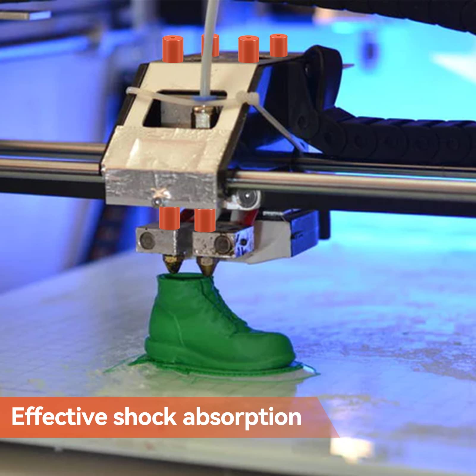 Agatige 12Pcs 3D Printer Heat Bed Leveling Parts, 16Mm 3D Printer Leveling Column Silicone Buffer 3D Printer Heat Bed Leveling P