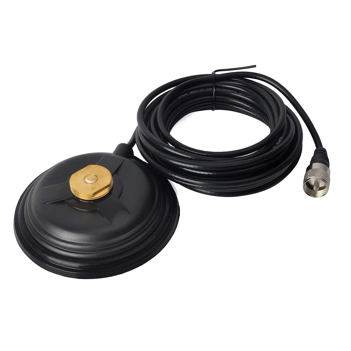 Hys Magnetic Nmo Antenna Mount, 4.3Inchs Magnet Mount Base W/5M(16.4Ft) Rg58 Coaxial Cable Pl 259 Plug For Nmo Cb/Vhf/Uhf/Hf Ham