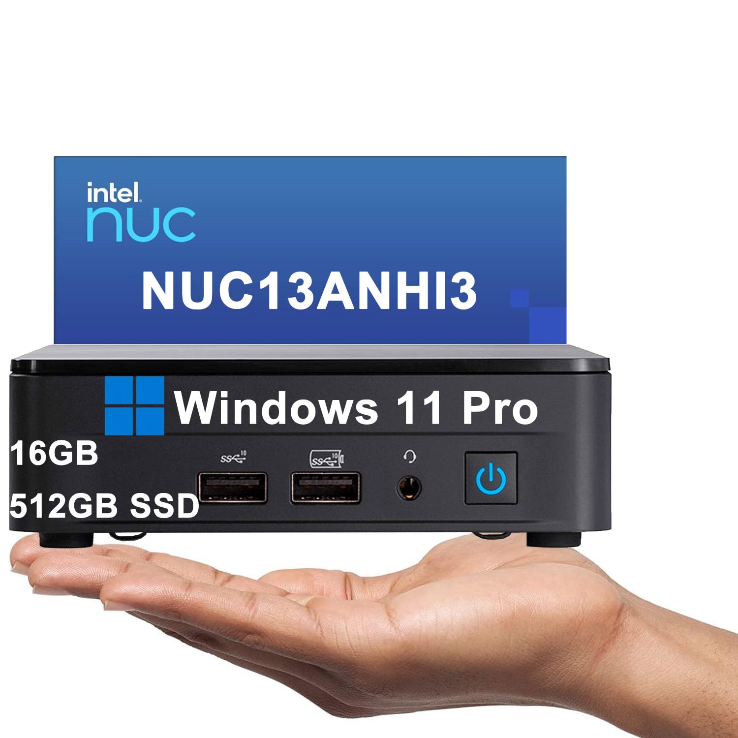 2025 Intel NUC 13 Pro Slim Kit Mini PC (Intel 6-Core i3-1315U, 16GB RAM, 512GB SSD) Booksize Business Desktop, Support 4 x 4K Mo