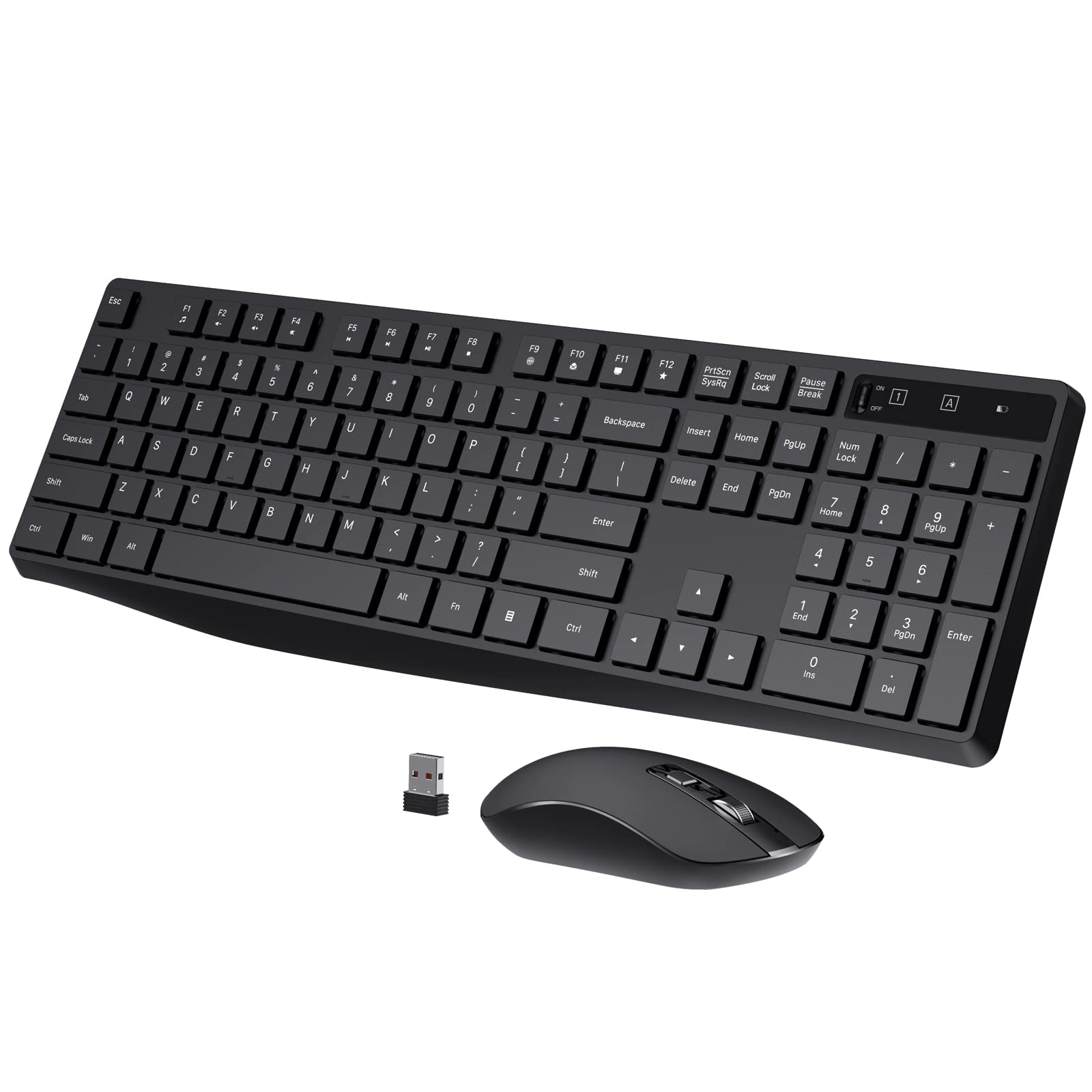 Wireless Keyboard And Mouse Combo, Colikes 2.4G Usb Cordless Mouse And Keyboard, 3 Level Dpi Slim Ergonomic Mouse, Responsive Pl