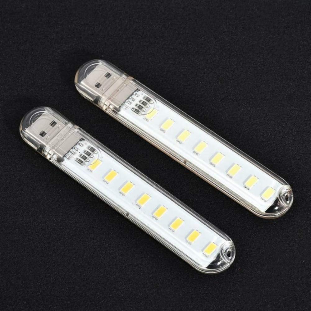 VOKARO USB Night Light Stick JQ-NL 8-LED Plastic White Portable (8-Pack)