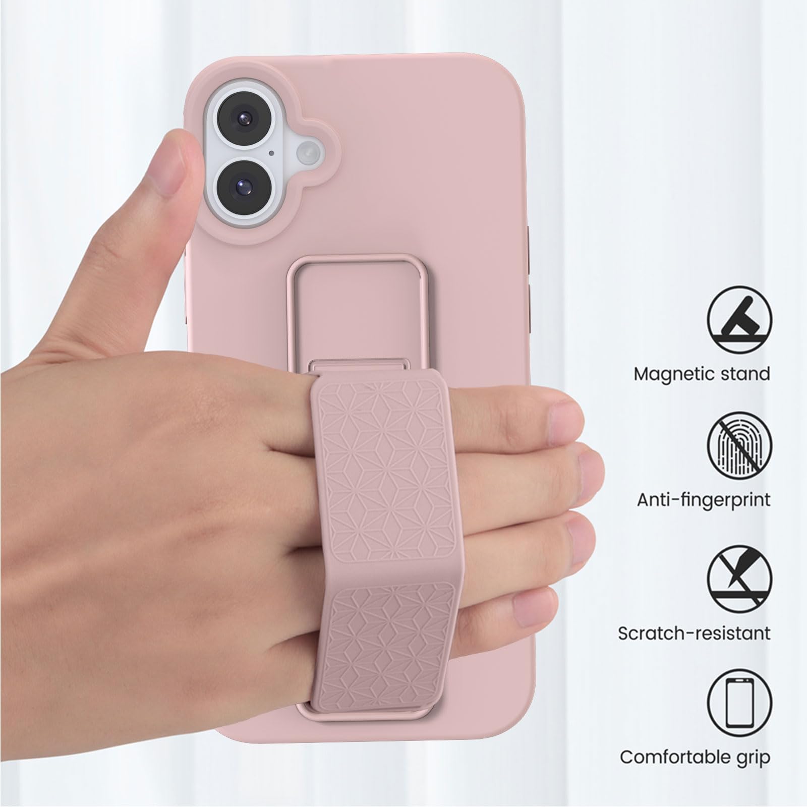 Laudtec Silicone Case With Stand/Kickstand,Vertical And Horizontal Stand Hand Strap Metal Kickstand Shockproof Case Compatible W