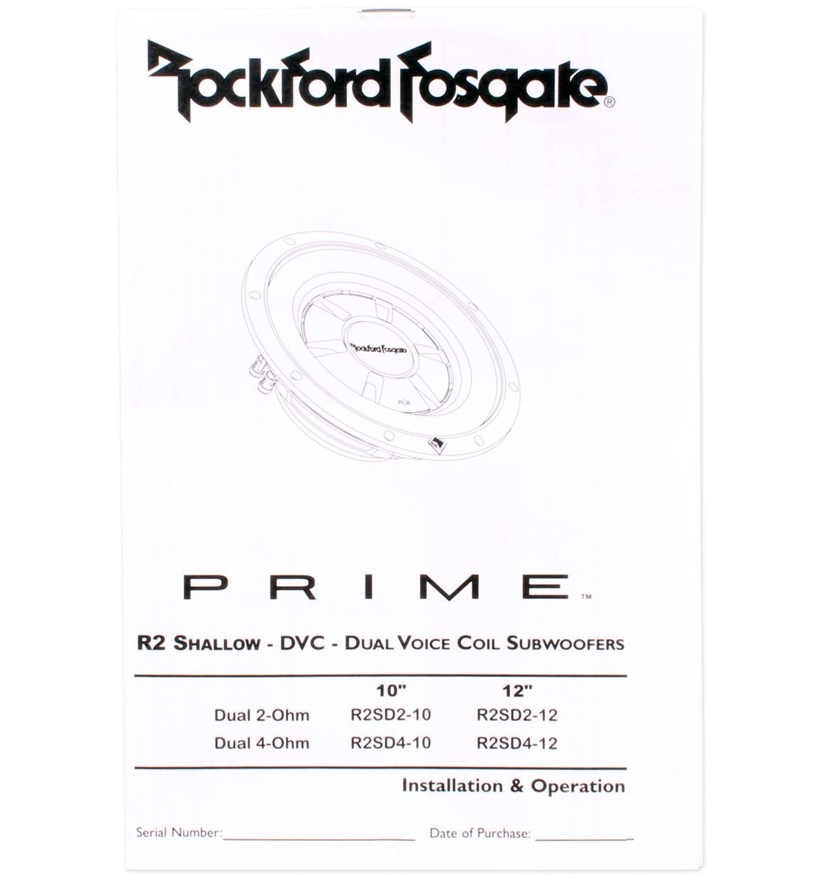 Rockford Fosgate R2Sd4 12 12'' 1000W 4 Ohm Shallow/Slim Car Subwoofer Sub Pair With Mica Injected Polypropylene Cone And Integra