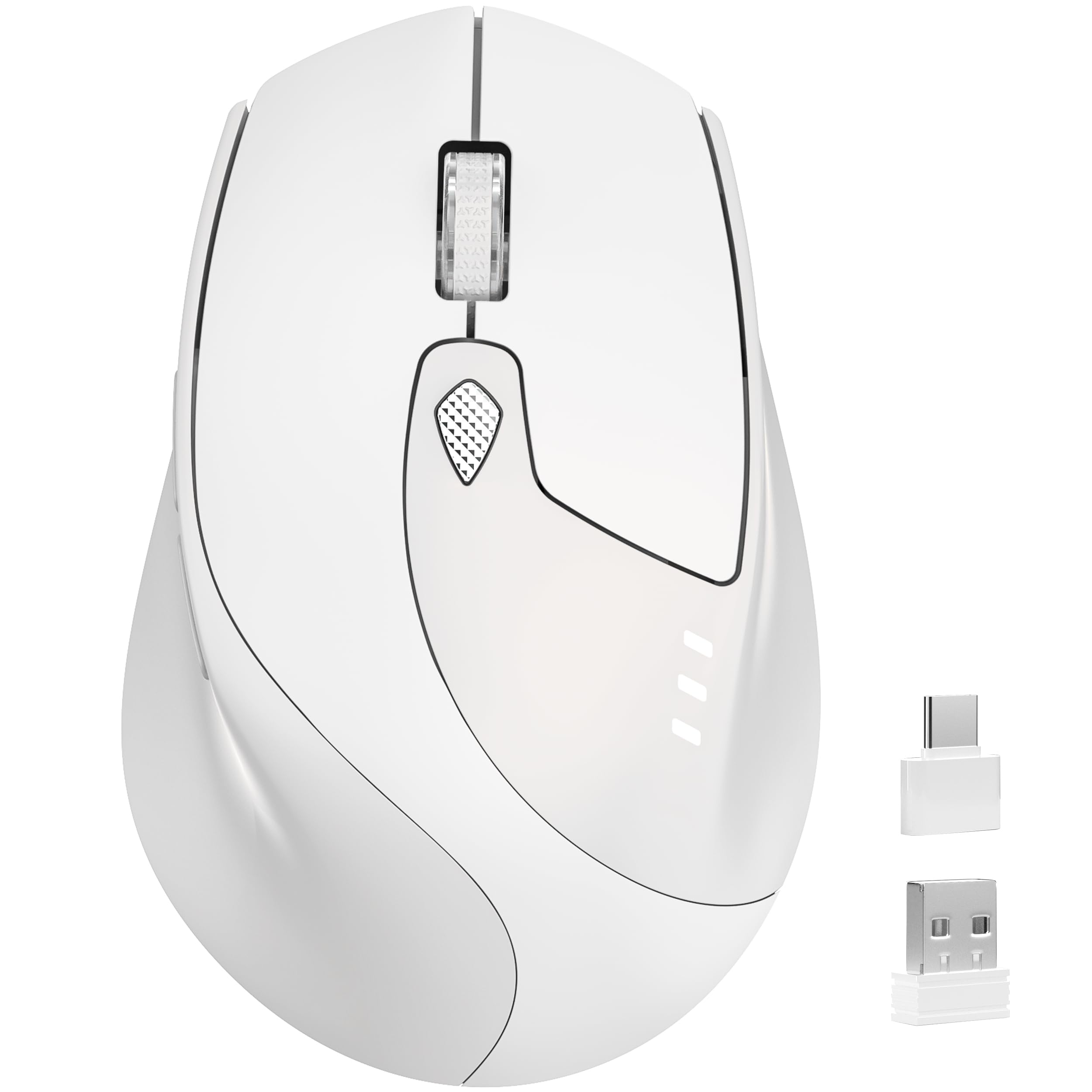 TENMOS M7 Bluetooth Mouse, USB C Rechargeable Silent Wireless MouseWhite