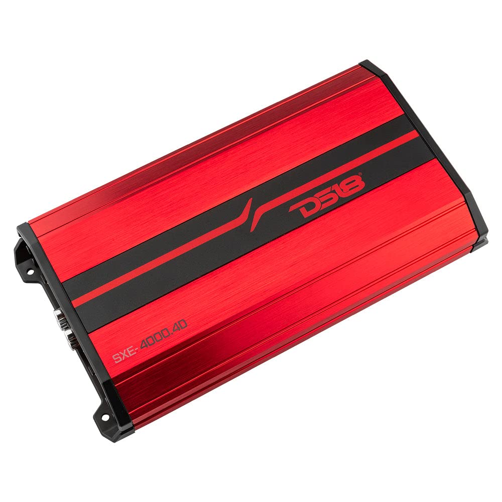 DS18 SXE-4000.4D/RD Car Amplifier Stereo Full-Range Class D 4-Channel 275x4 RMS @4 OHM 4000 Watts - Powerful and Compact Amp for