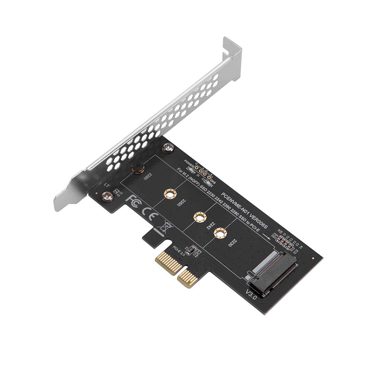Mzhou Nvme M.2 Ssd M Key To Pci E 3.0 X1 Host Controller Expansion Card,Supports M2 Ngff Pci E 3.0, 2.0 Or 1.0, Nvme Or Ahc 2280, 2260, 2242, 2230 Solid State Drives With Low Profile Brac