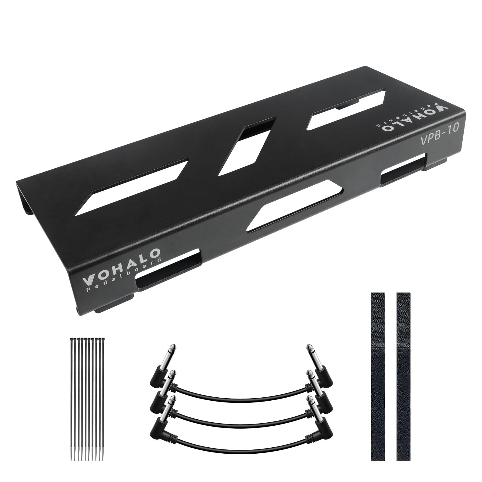 VOHALO Mini Guitar Pedal Board 14 Guitar Effects Compact Small Pedalboard with Pedals Mountain Tape, Cable Tie & Patch Cables, B