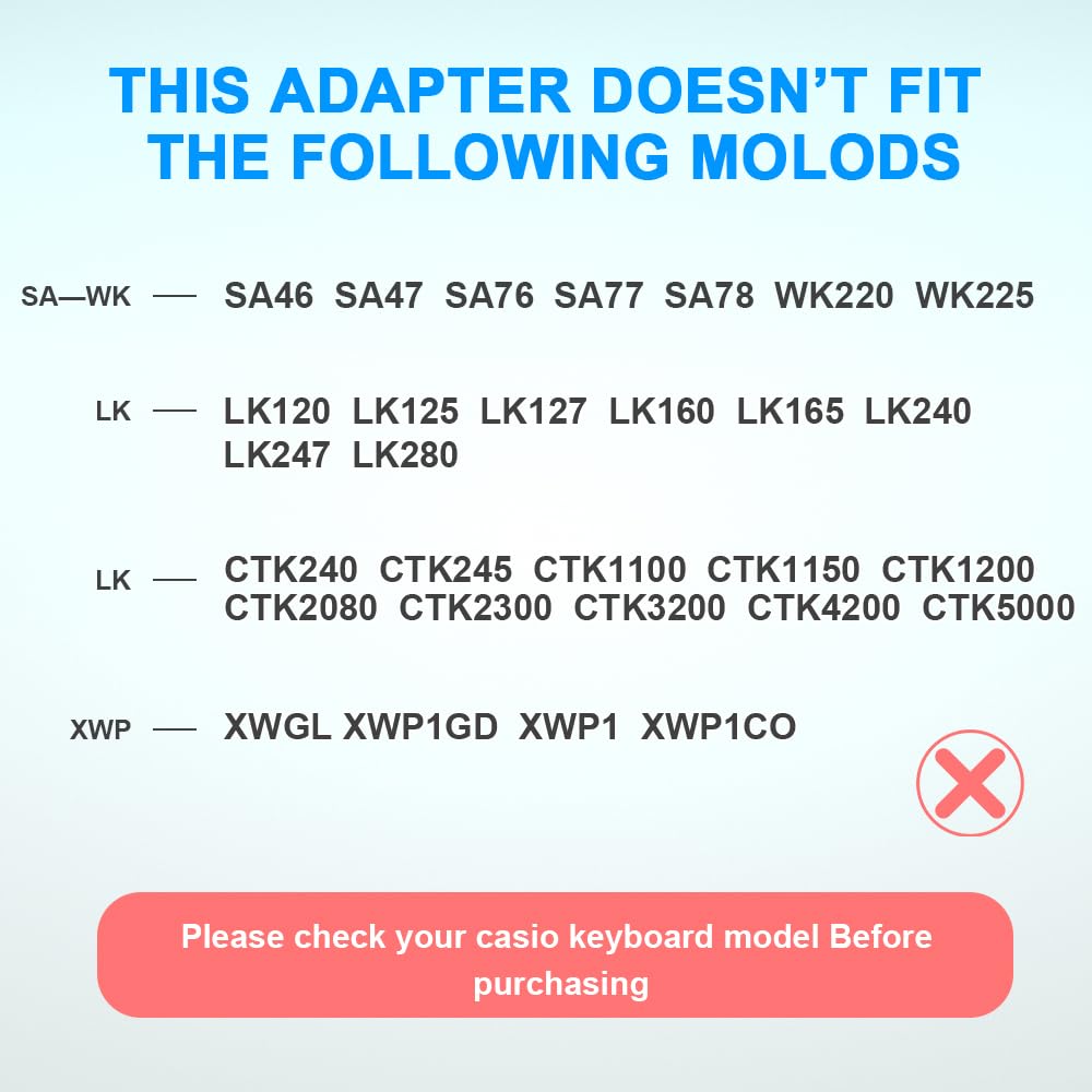 6.6Ft Extra Long 9V Power Supply For Guitar Pedals, Fit For Boss Effects Pedal Roland Musical Instruments, Distortion, Casio Key