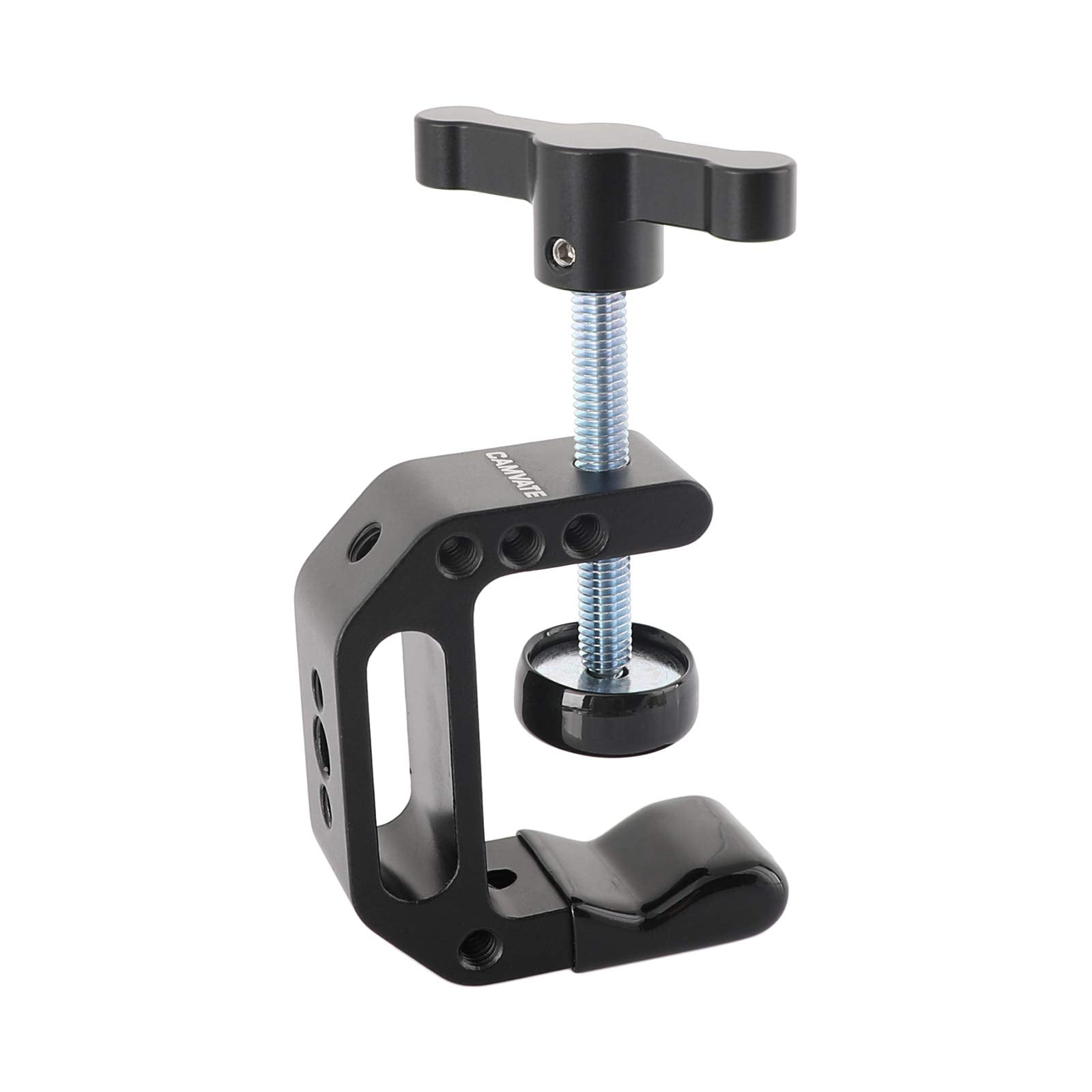 CAMVATE C-Clamp with 1/4 and 3/8 Thread Hole for Camera Monitor(Black T-Handle) - 1688