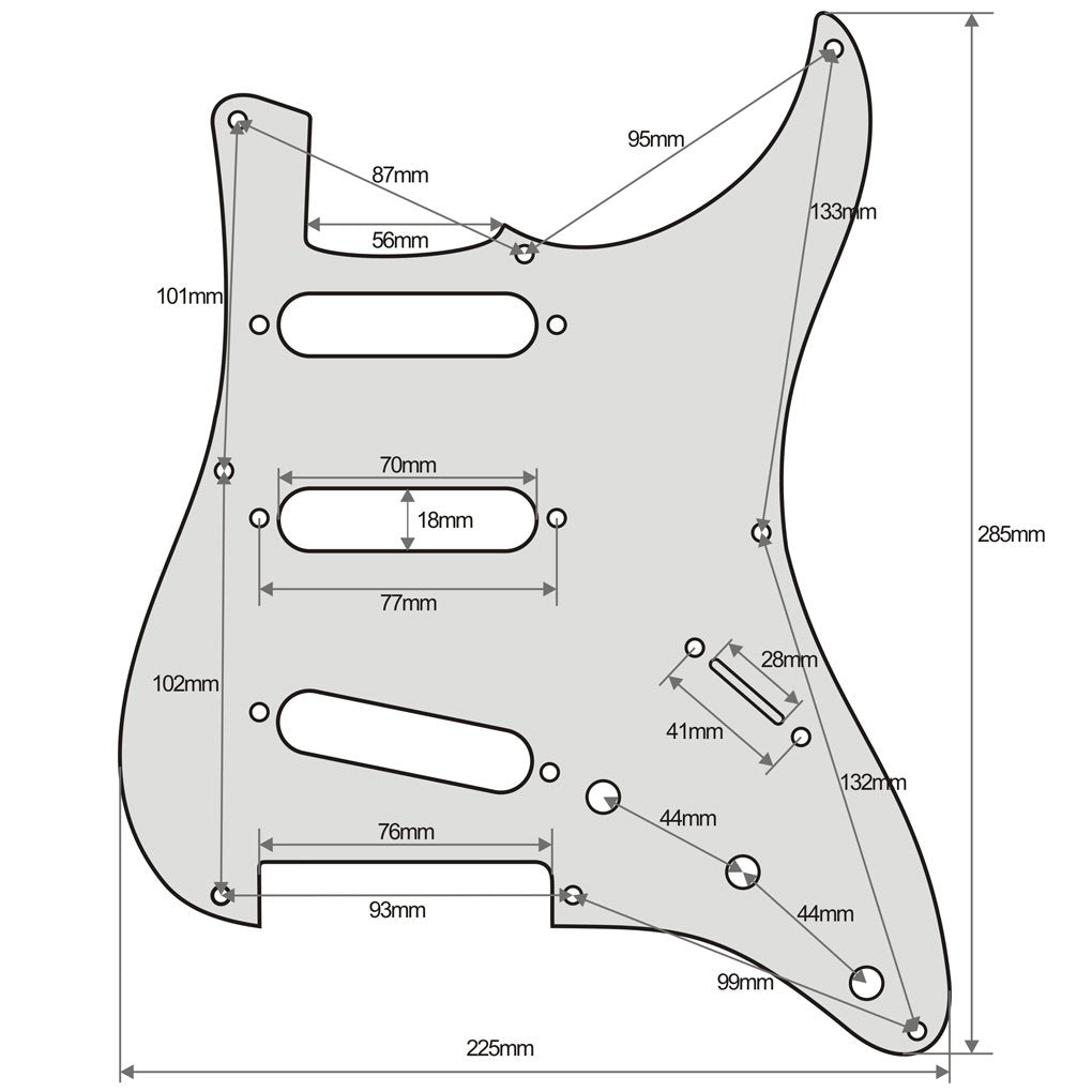 Fleor 3Ply Cream Sss 8 Hole Stratpickguard Guitar Backplate Tremolo Cavity Cover With Screw For Vintage Strat Style Guitar Parts