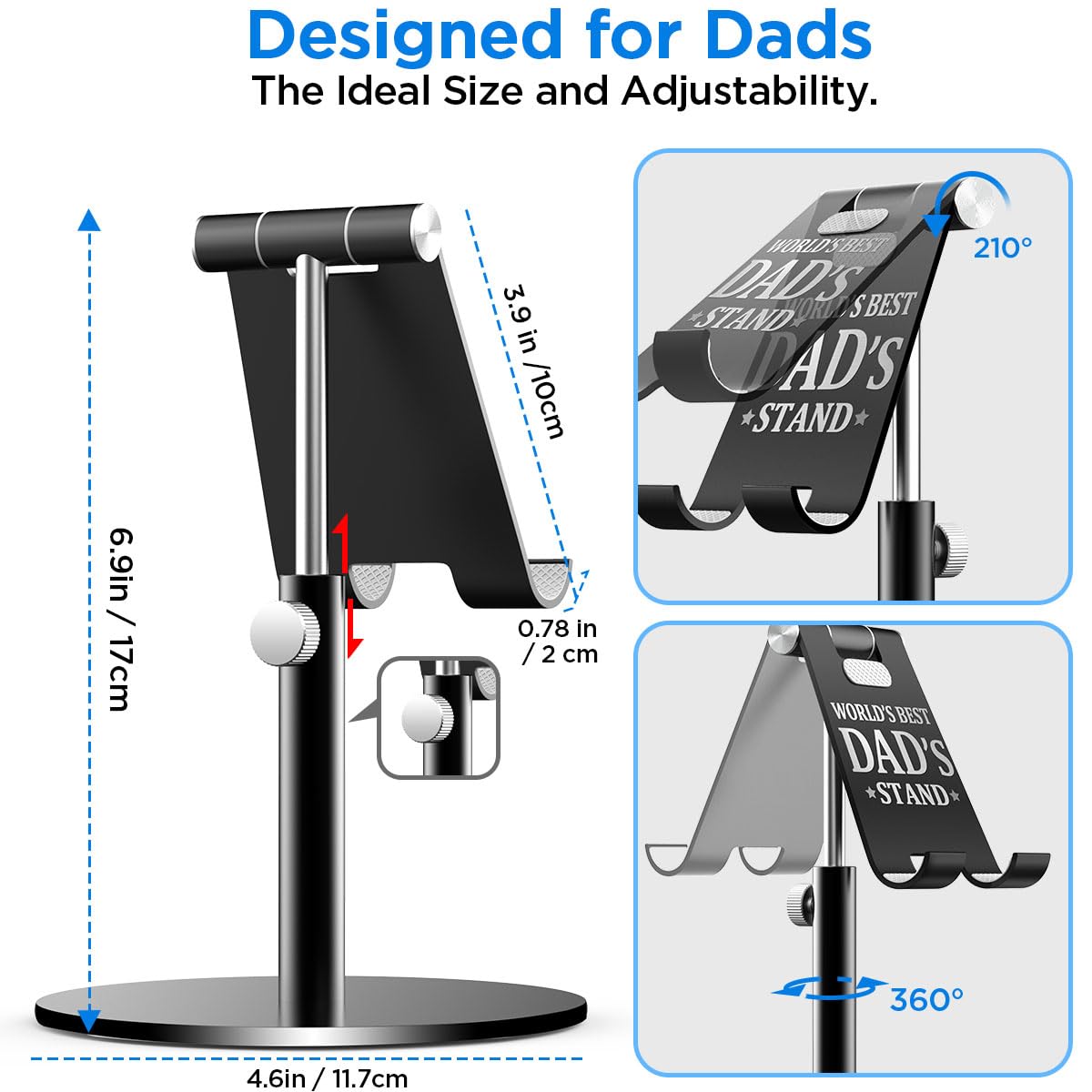 Aicase Gifts For Dad, Birthday Christmas Fathers Day Presents For Dad From Daughter And Son, Cool Worlds Best Dads Ideas Stand F