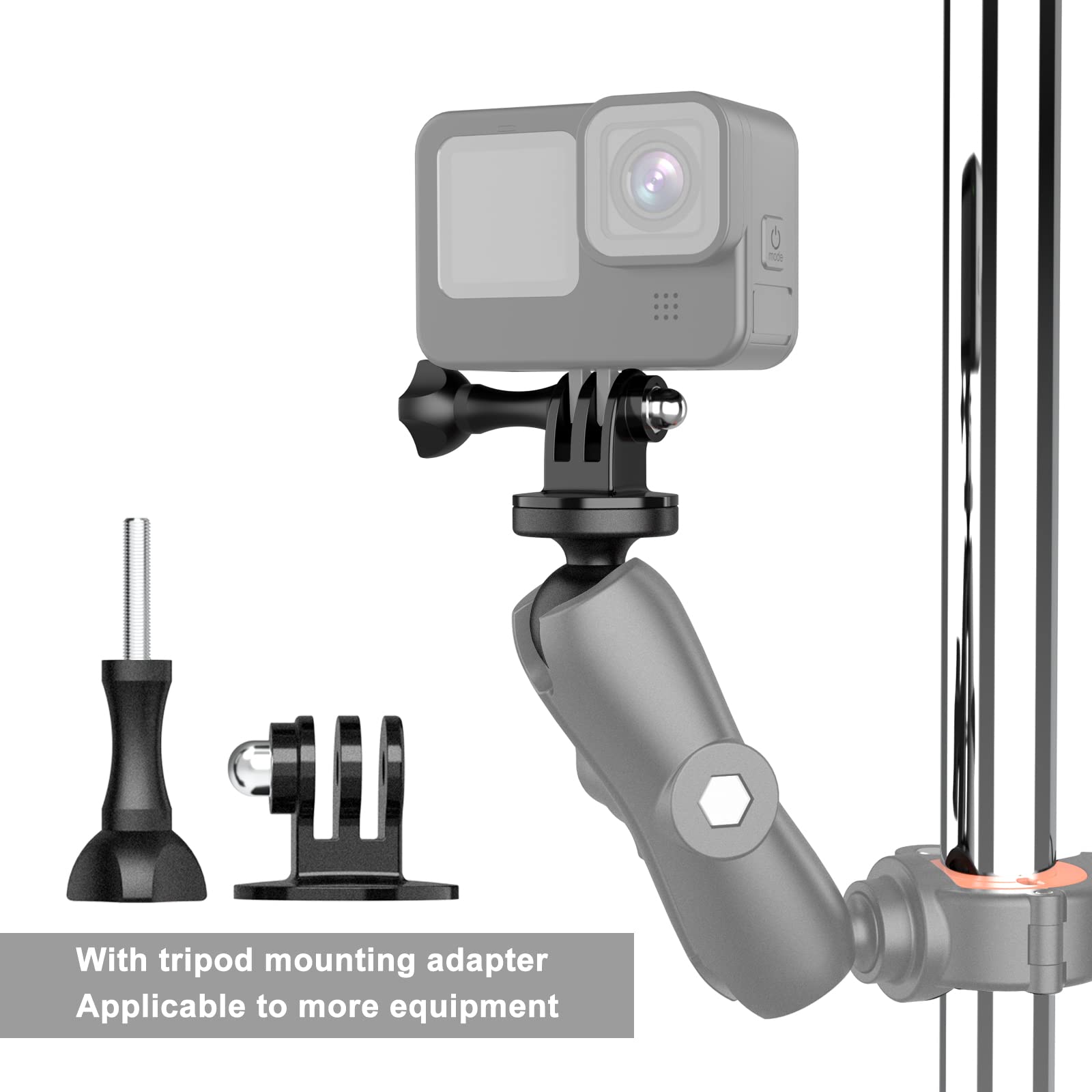 1'' Ball Mount Adapter For Insta360 One X2, X, One R, Rs, Go 2, Gopro Hero, Compatible With Ram Ball Head Mounts B Size Double S