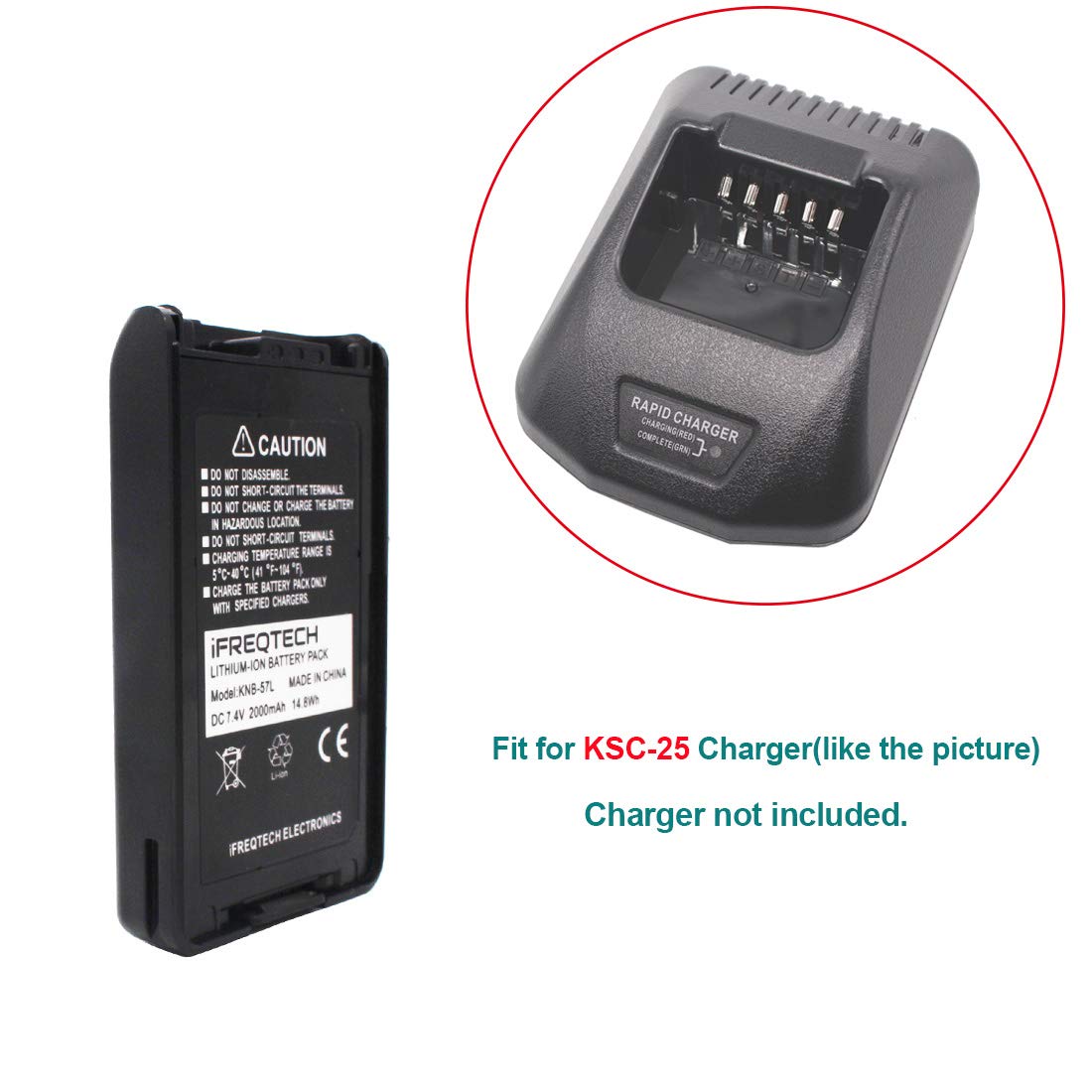 Ifreqtech Knb 57L Replacement Battery Compatible For Kenwood Tk 2140 Tk 2160 Tk 2360 Tk 3140 Tk 3170 Nx 220 Nx 320 Tk 3360 Tk 3160 Radio Knb 55L Knb 24L Knb 56N Knb 35L 2000Mah Li Ion Battery