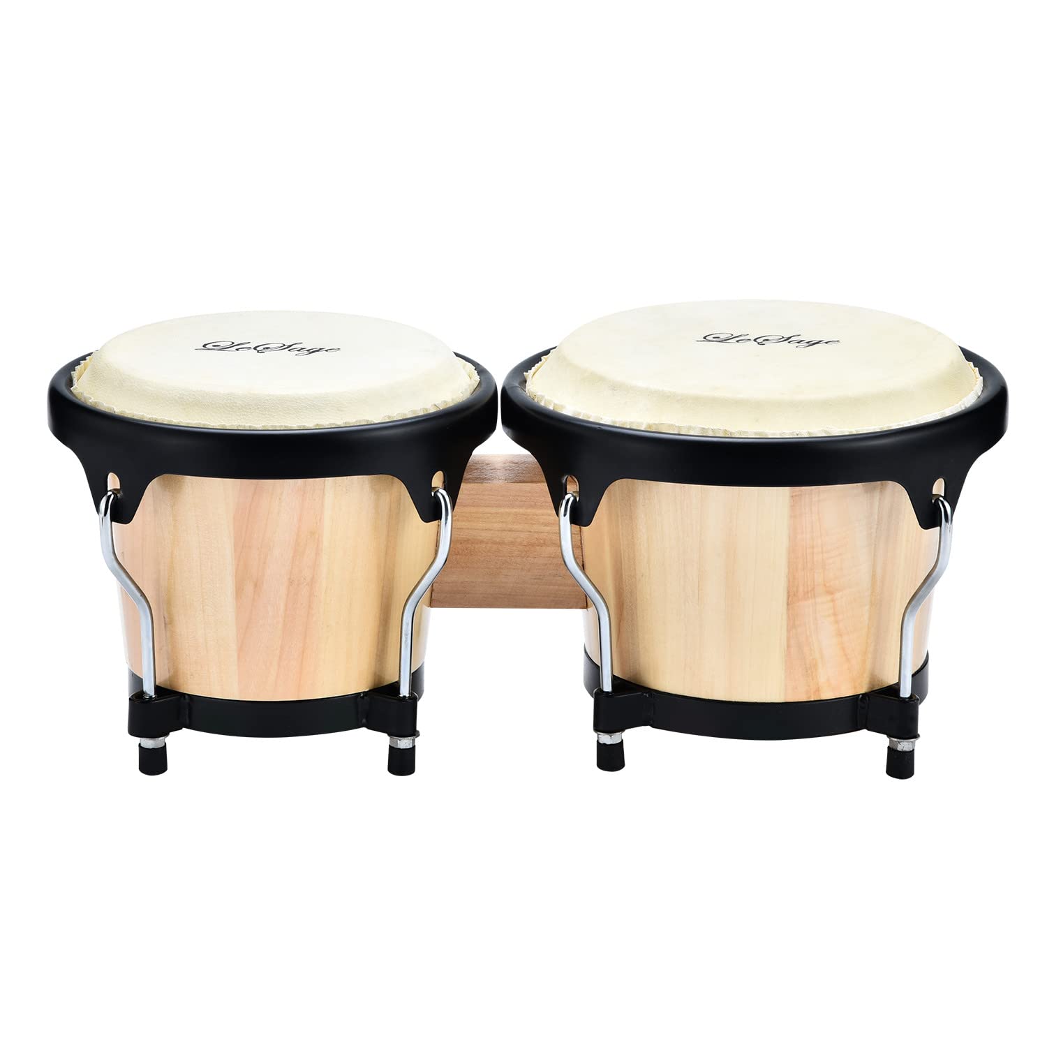 Lesage Bongos Drum For Kids Adults Beginner Bongos Starter 4 In And 5 In Natural Wood Bongos Drums Set Real Skin Drum Head With