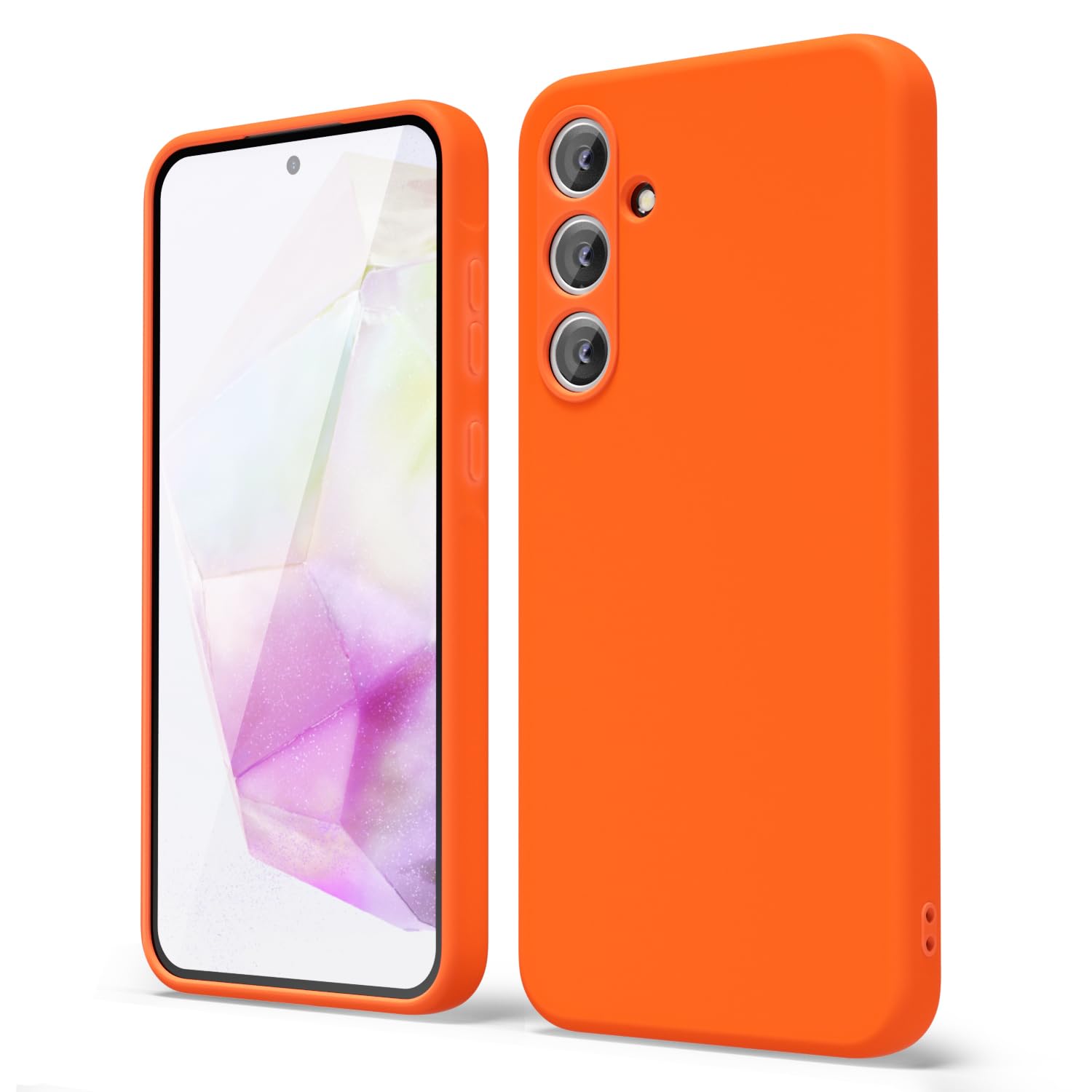 Oakxco For Samsung Galaxy A35 5G Phone Case Liquid Silicone, Neon Bright Solid Color, Thin Slim Soft Rubber Gel Matte Tpu Plain