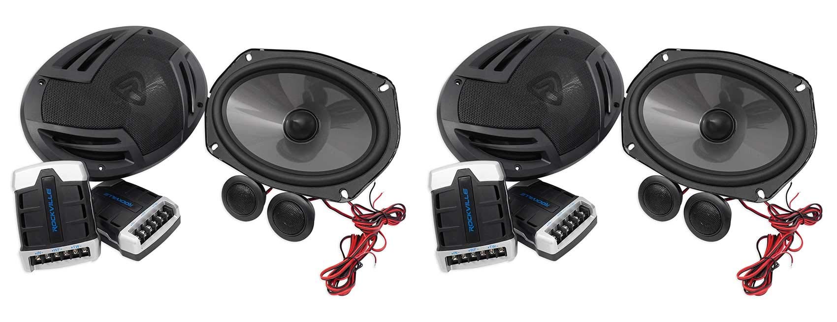 Rockville RV69.2C 2000-Watt Peak/440-Watt RMS 6x9 in 4-Ohm Component Car Speakers, Butyl Rubber Surrounds, Aluminum Voice Coils,