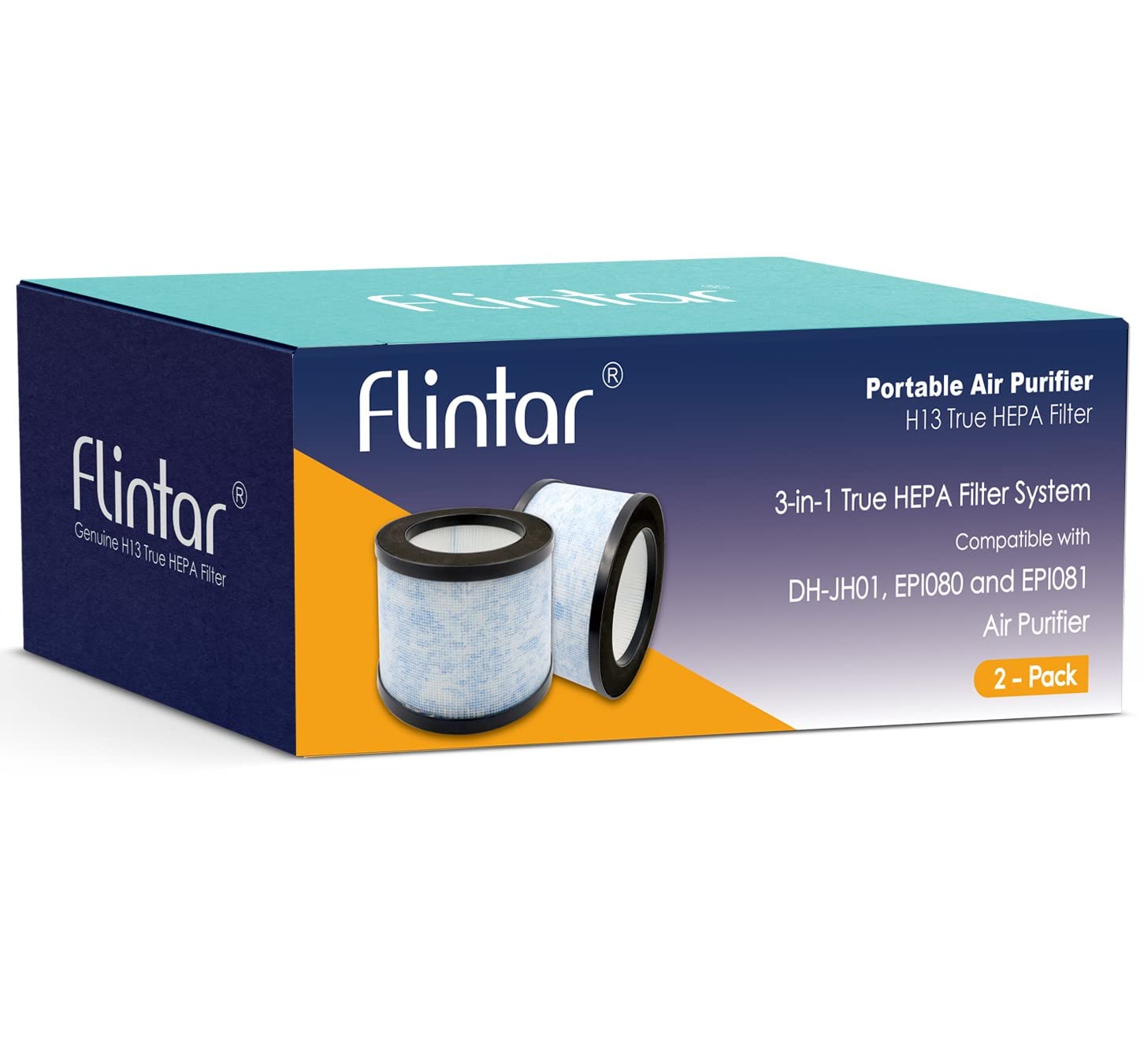 Flintar True Hepa Replacement Filter, Compatible With Aroeve Mk01 Mk06 And Kloudi Air Purifier Dh Jh01, Tz K1, Intelabe Epi080,