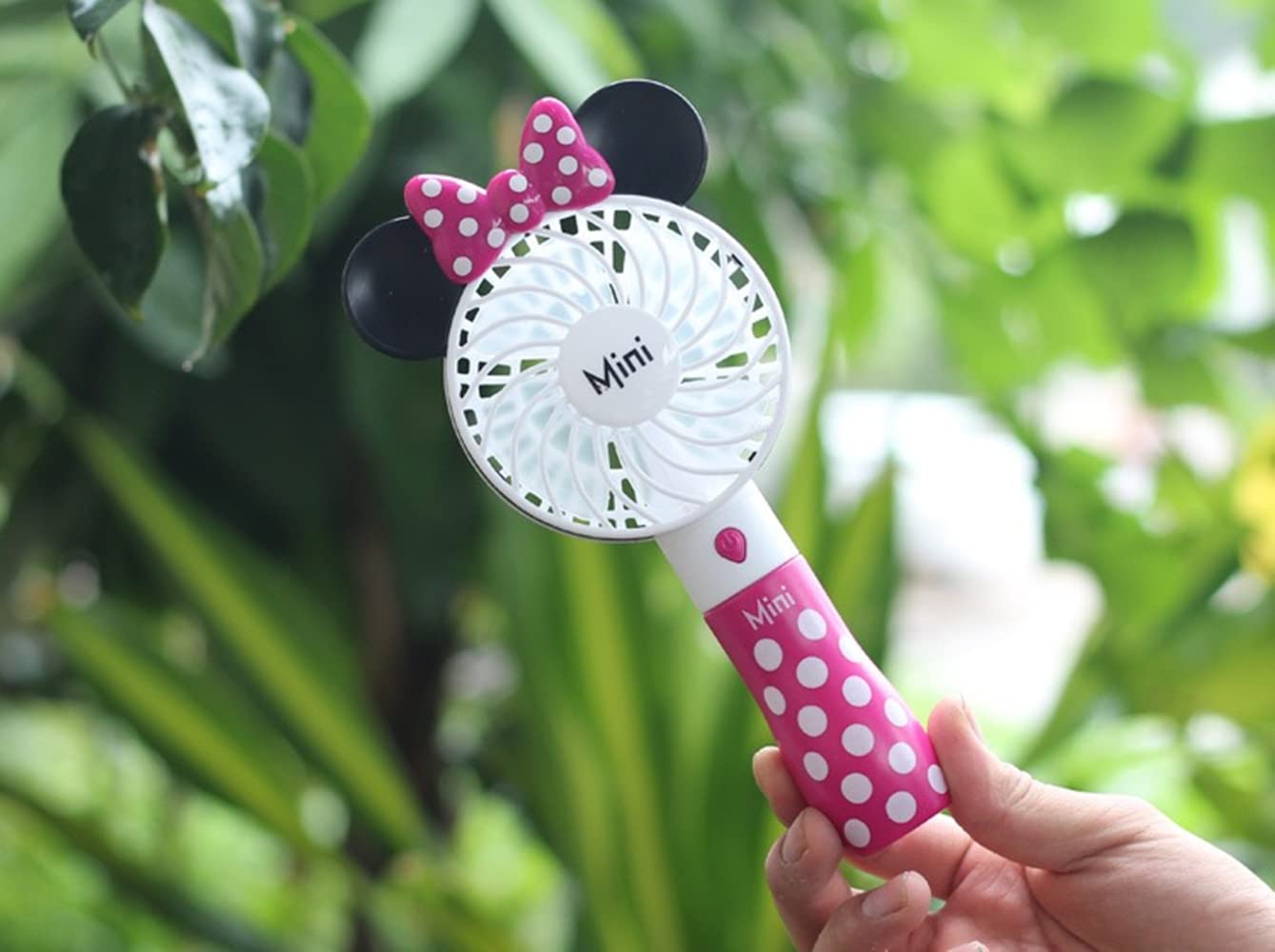 Kbinter Cute Personal Mini Fan, Handheld & Portable Usb Rechargeable 1 Speed Usb Fans With Colorful Led Light Adjustable, For In