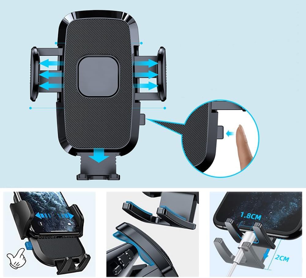 Car Cell Phone Mount Compatible With Jeep Wrangler (2007-2024) /Jl Jk 4Xe Gladiator (2020-2024) /Rubicon Sahara Jku Sport S Moja