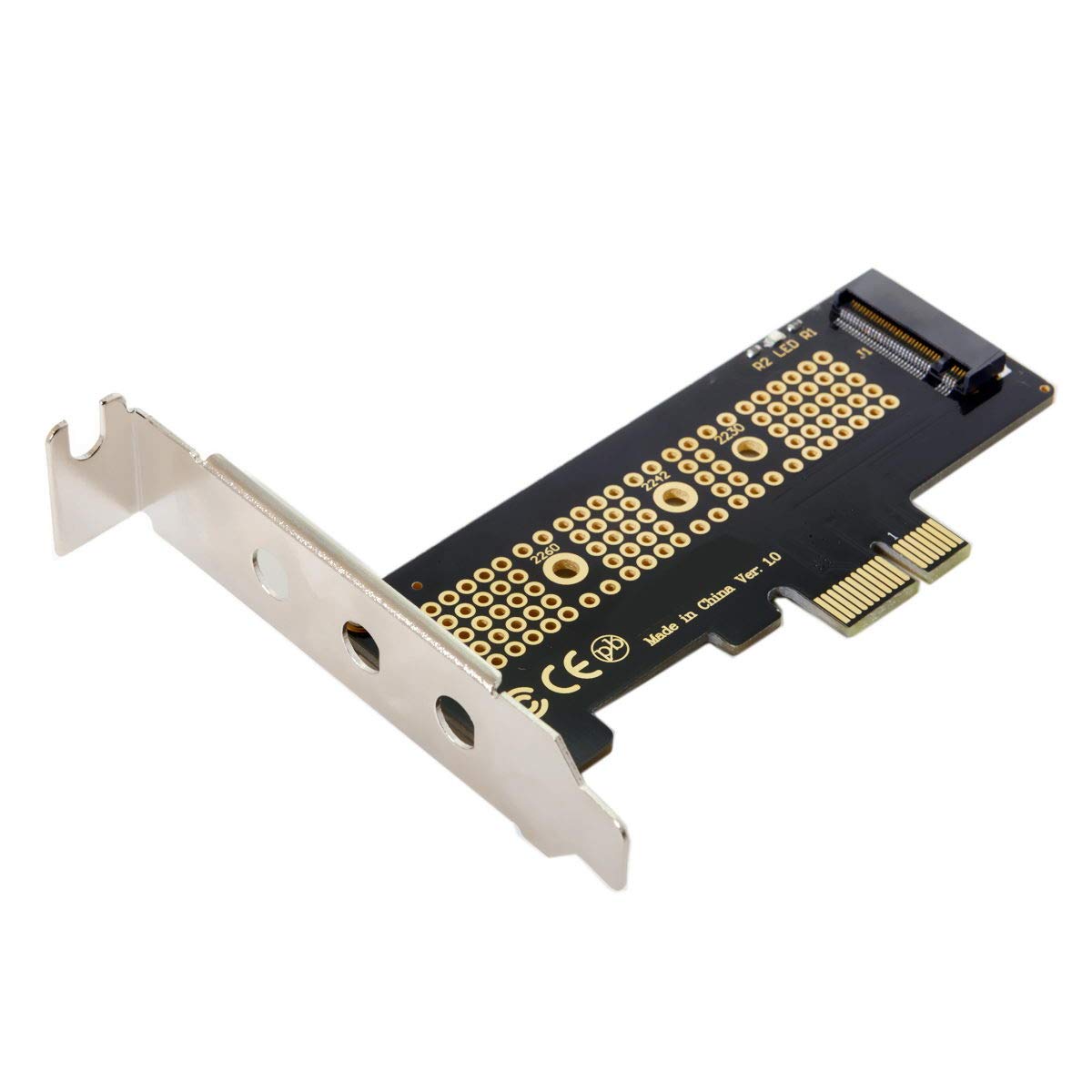 JSER NVME to PCI-E 4.0 Low Profile PCI-E 3.0 x1 Lane to M.2 NGFF M-Key SSD Nvme AHCI PCI Express Adapter Card