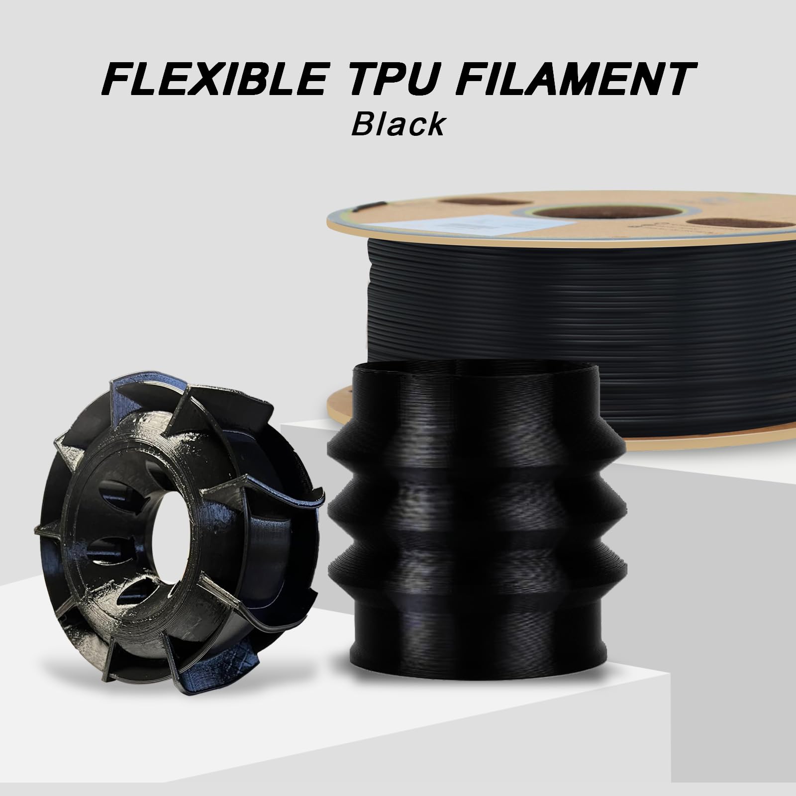 Yousu Tpu Filament 1.75Mm,95A Tpu Flexible Filament, Soft 3D Printer Filament, 3D Printing Filament Tpu Black,1Kg Spool (2.2 Lbs