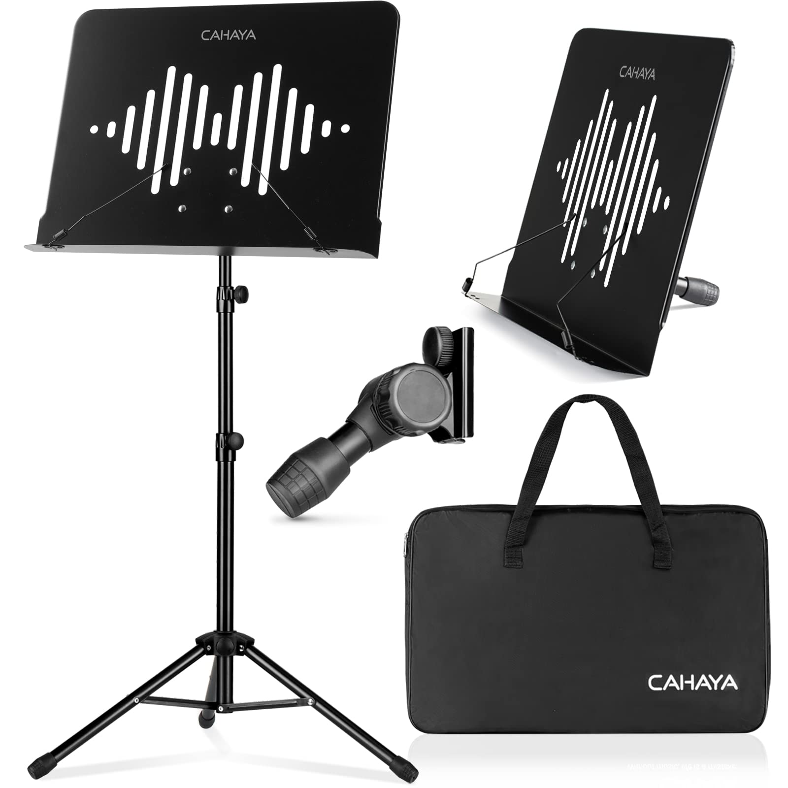 Cahaya Sheet Music Stand Portable With Carrying Bag Metal Table Top Book Stand Laptop Stand Tablet Stand Cy0233