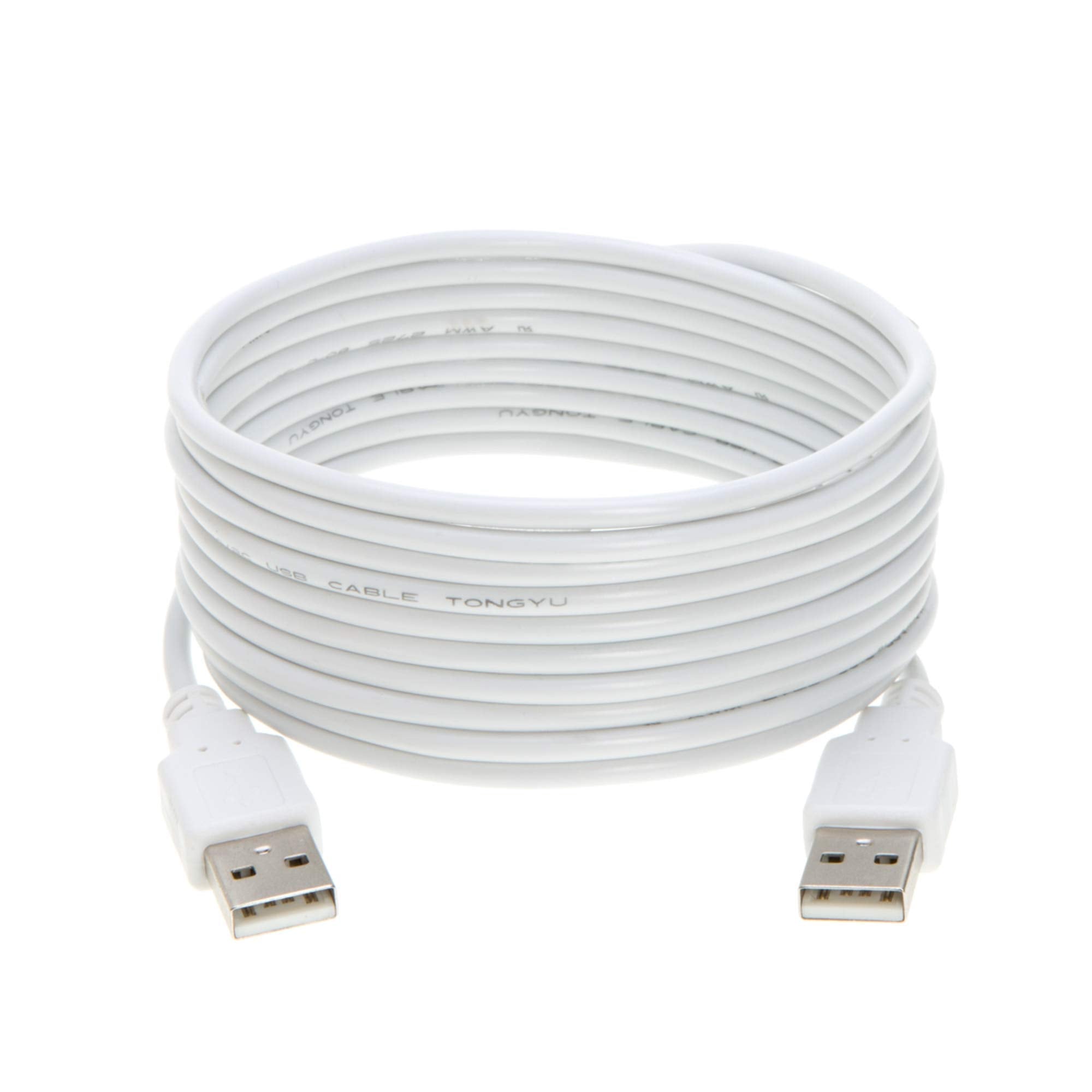 Usb 2.0 Type Cable A Male To A Male Black/White 3Ft, 6Ft, 10Ft, 15Ft (15Ft, White)