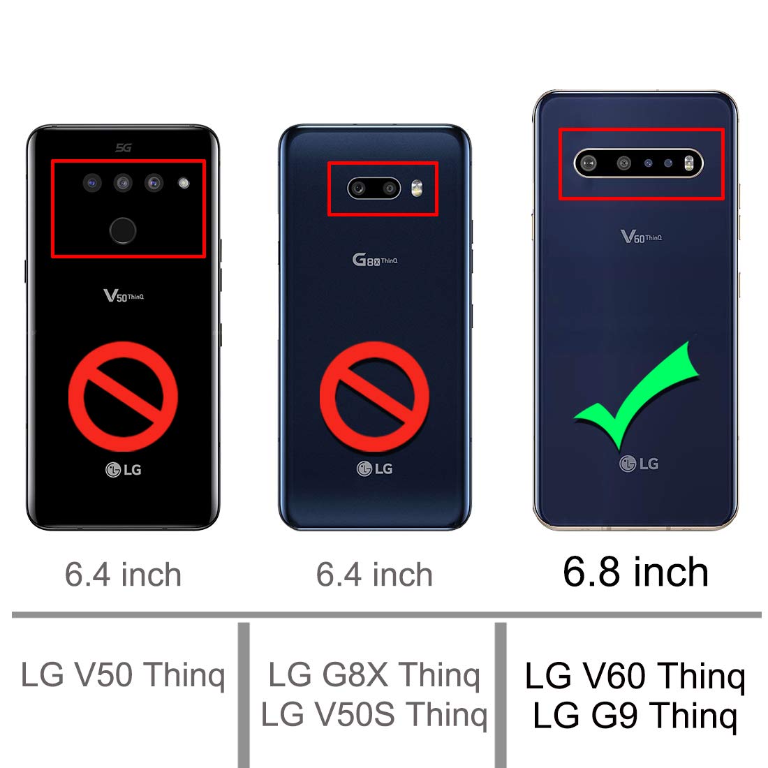 Osophter LG V60 ThinQ Case - Shock-Absorbing TPU Rubber Full-Body Cover, Black