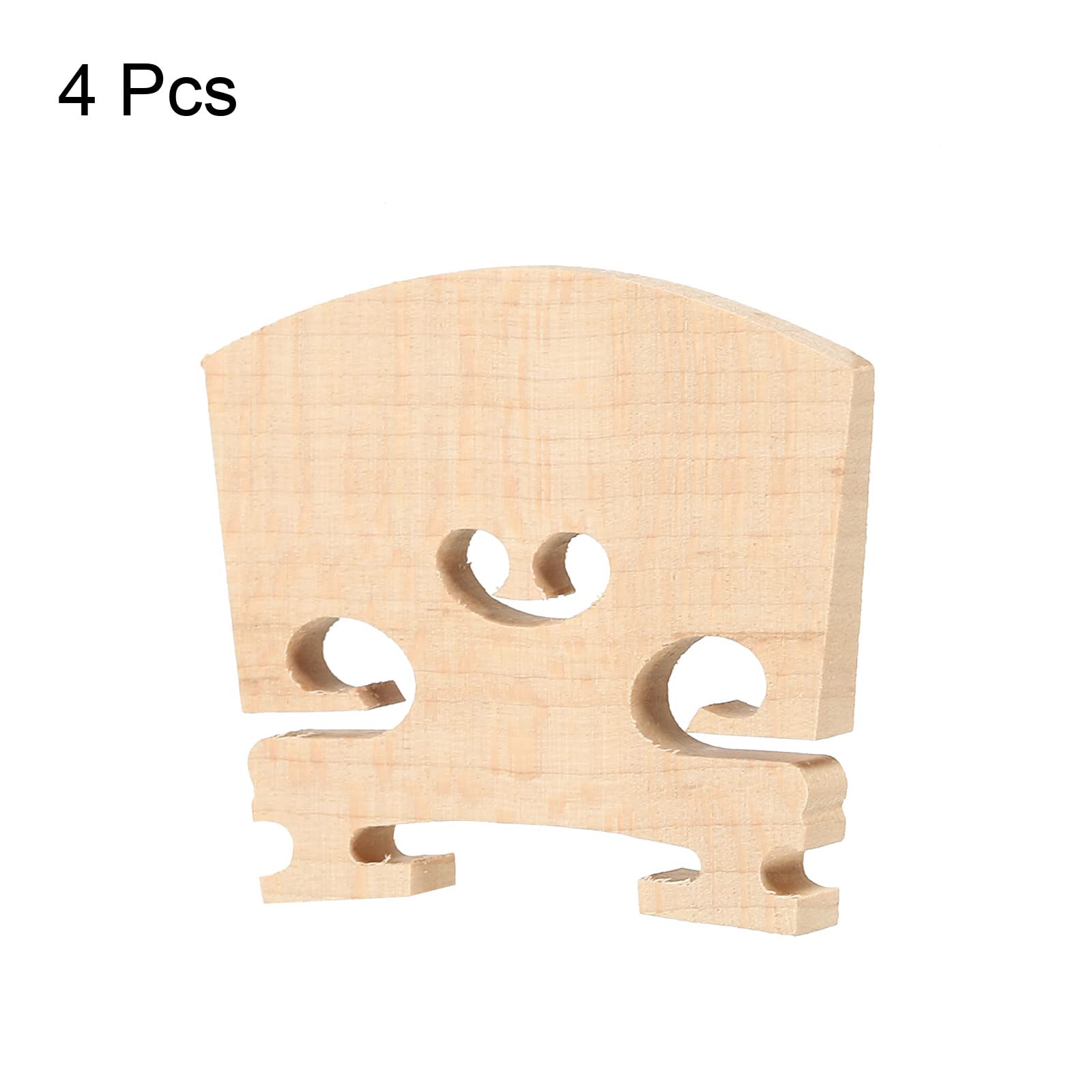 Meccanixity 1/4 Violin Bridge Maple Wood Violin Parts For 1/4 Violin, Pack Of 4