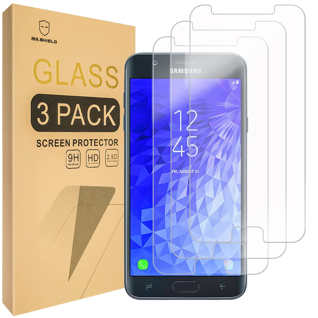 Mr.Shield [3 Pack] Designed For Samsung (Galaxy J7 Crown 2018) [Tempered Glass] Screen Protector With Lifetime Replacement