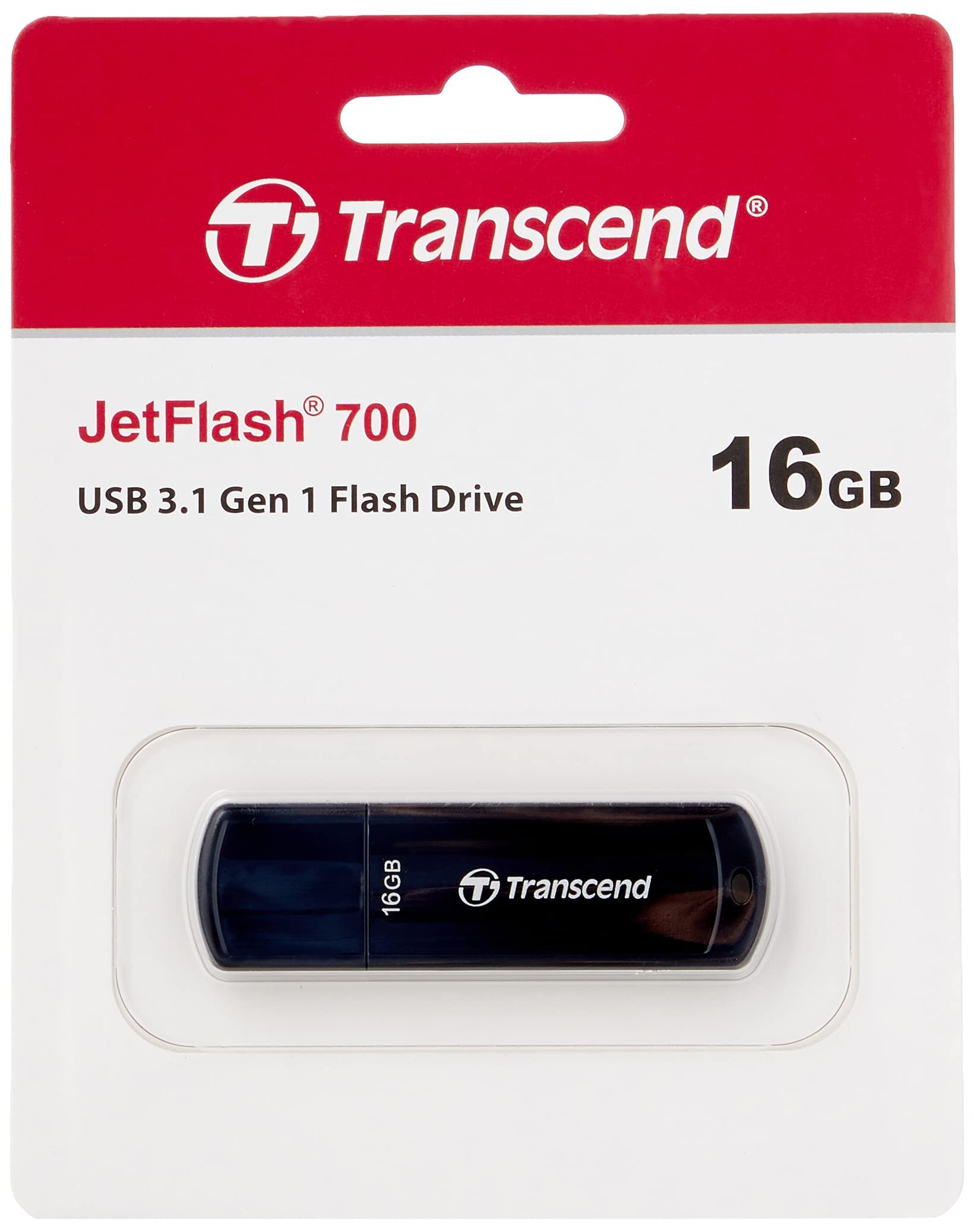 Transcend 16Gb Jetflash 700 Usb 3.1 Flash Drive (Ts16Gjf700), Black