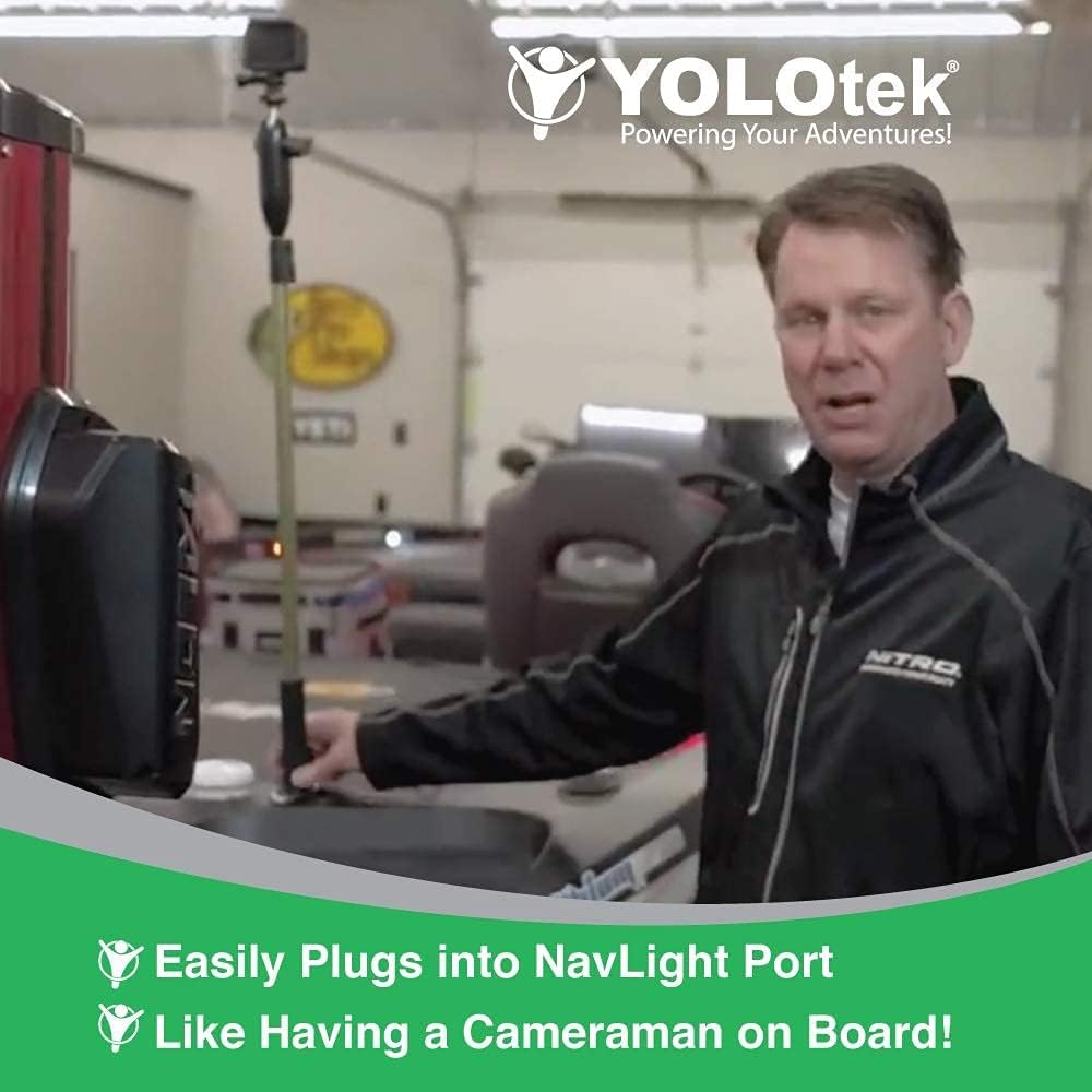 Yolotek Powerstick 53'' Bundle Gopro Boat Mount & Constant Power Veteran Owned. Go Pro Camera Bass Boat Accessories. Gopro Mount